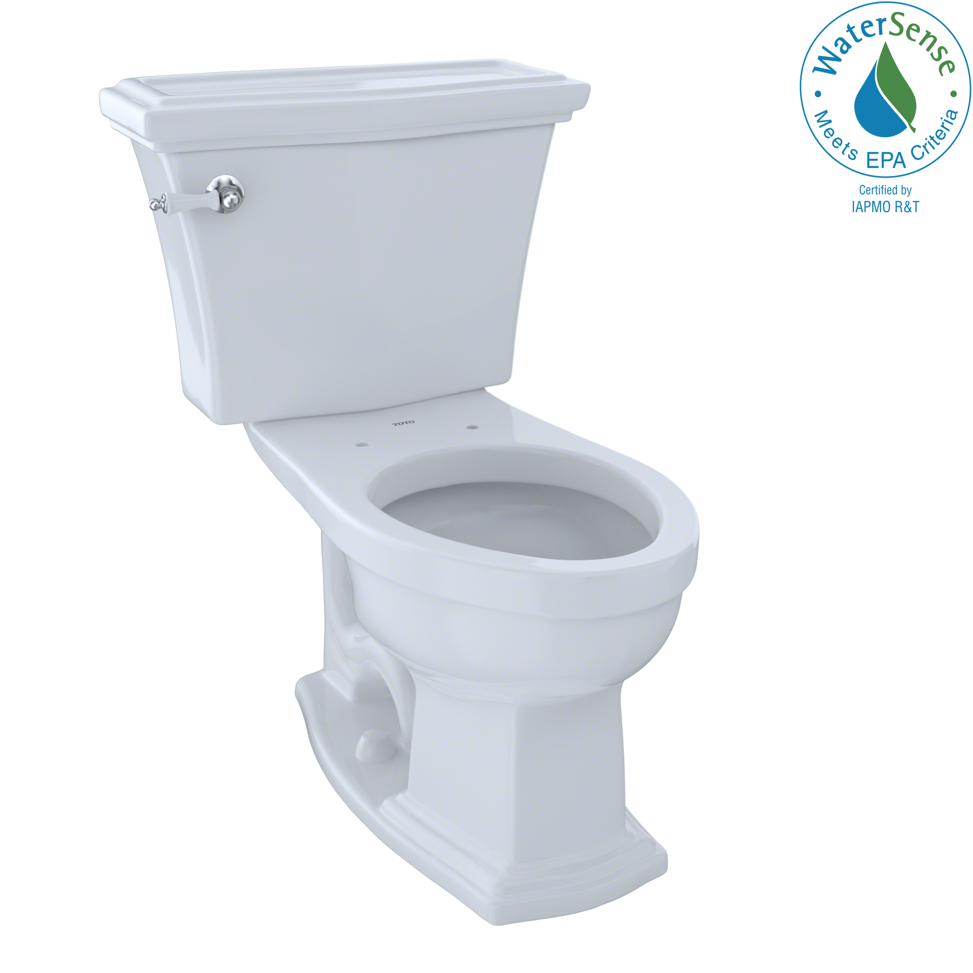 TOTO Eco Clayton Two-Piece Elongated 1.28 GPF Universal Height Toilet, Cotton White, Vitreous China, CST784EF#01