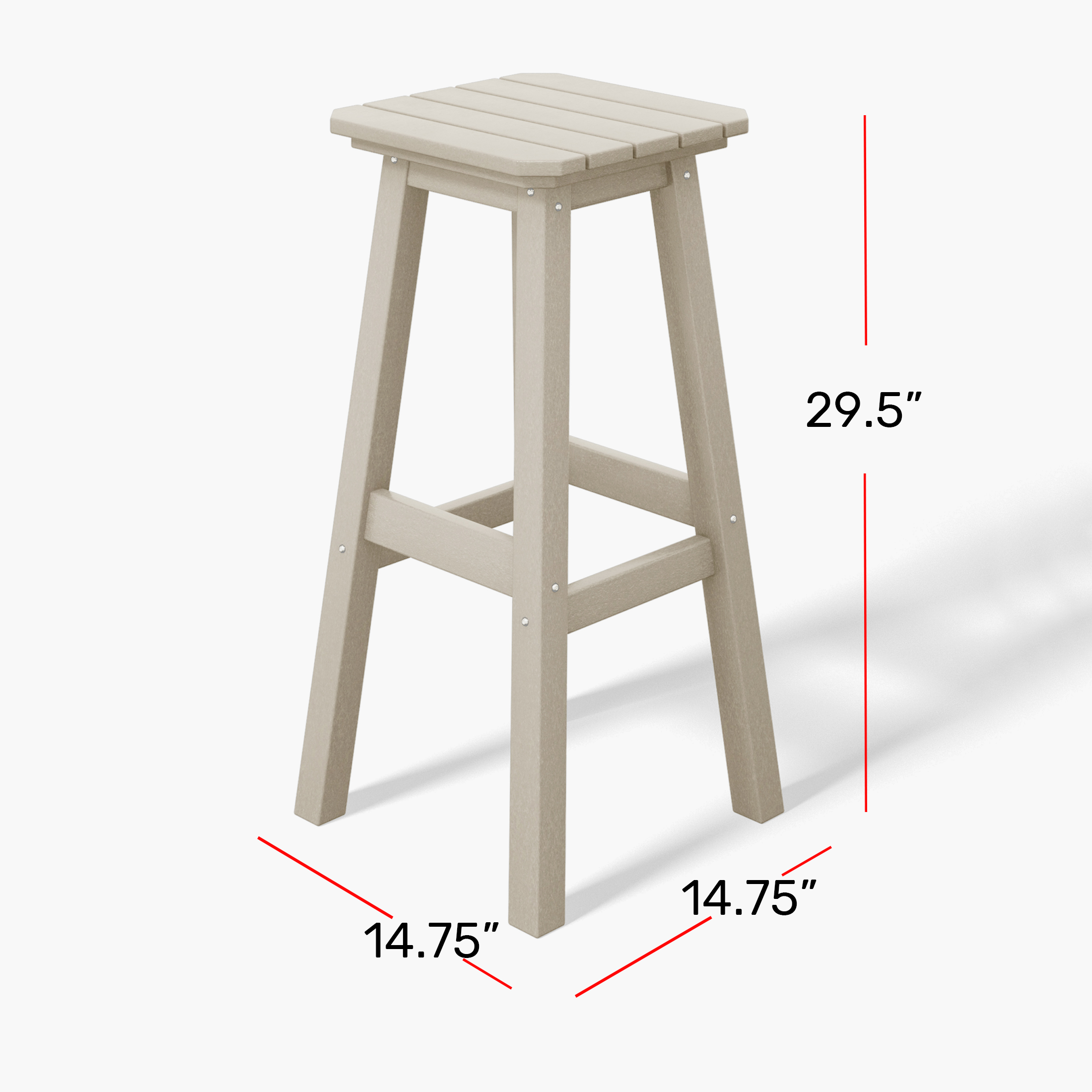 5-Piece HDPE Outdoor Patio Dining Bar Bistro Table Set with Bar StoolsCOS Spec Image