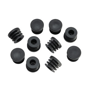 Plastic Plug Button, 1 Inch Tubing, Black, 10 Pack