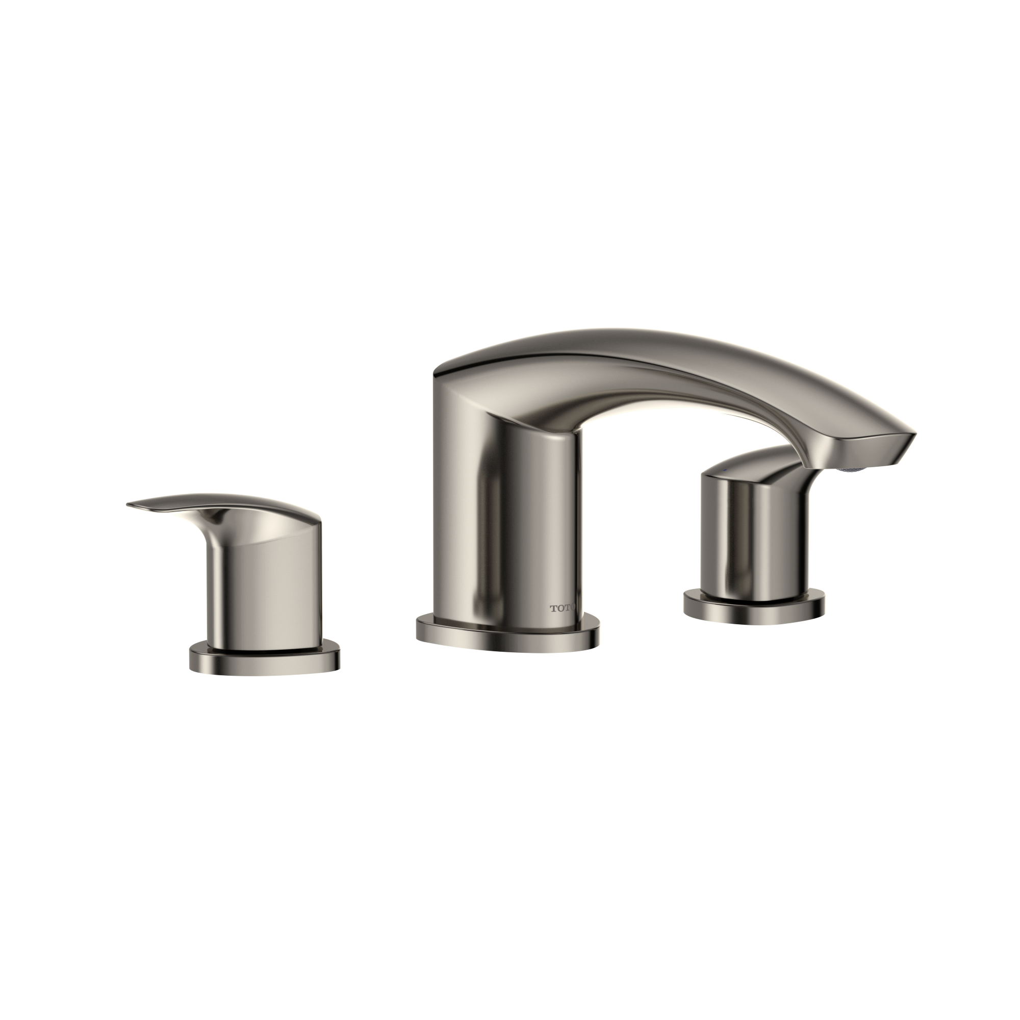 TOTO GM Two-Handle Deck-Mount Roman Tub Filler Trim, Polished Nickel, Brass, TBG09201U#PN