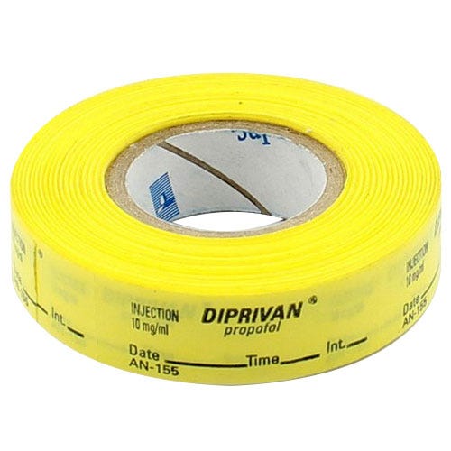 Diprivan®/Propofol Labels, Yellow, Perforated Tape Style - 333/Roll