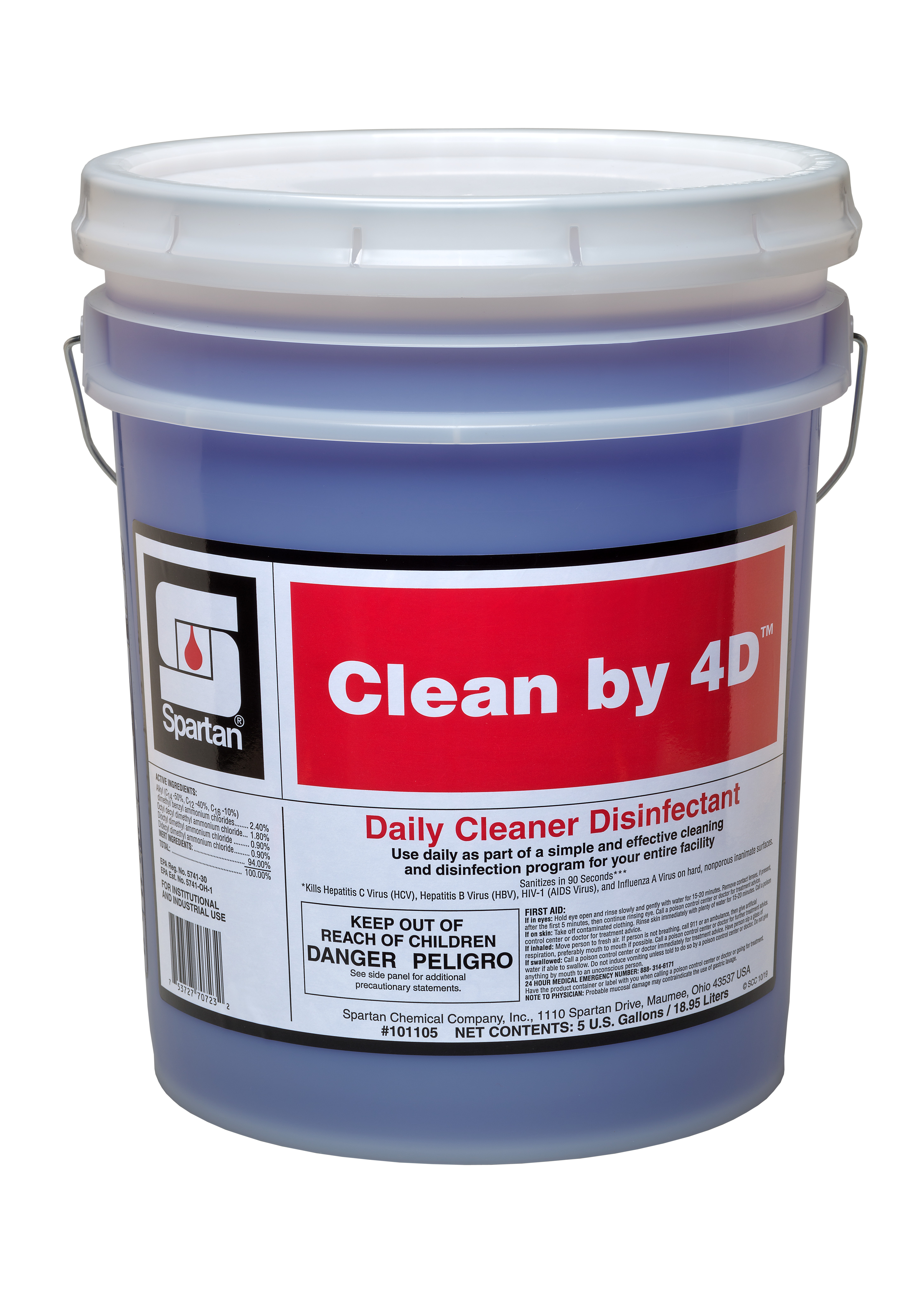 Spartan Chemical Company Clean by 4D, 5 GAL PAIL