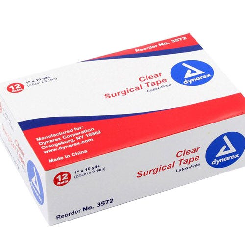 Surgical Tape Transparent 1" x 10Yds - 12/Box