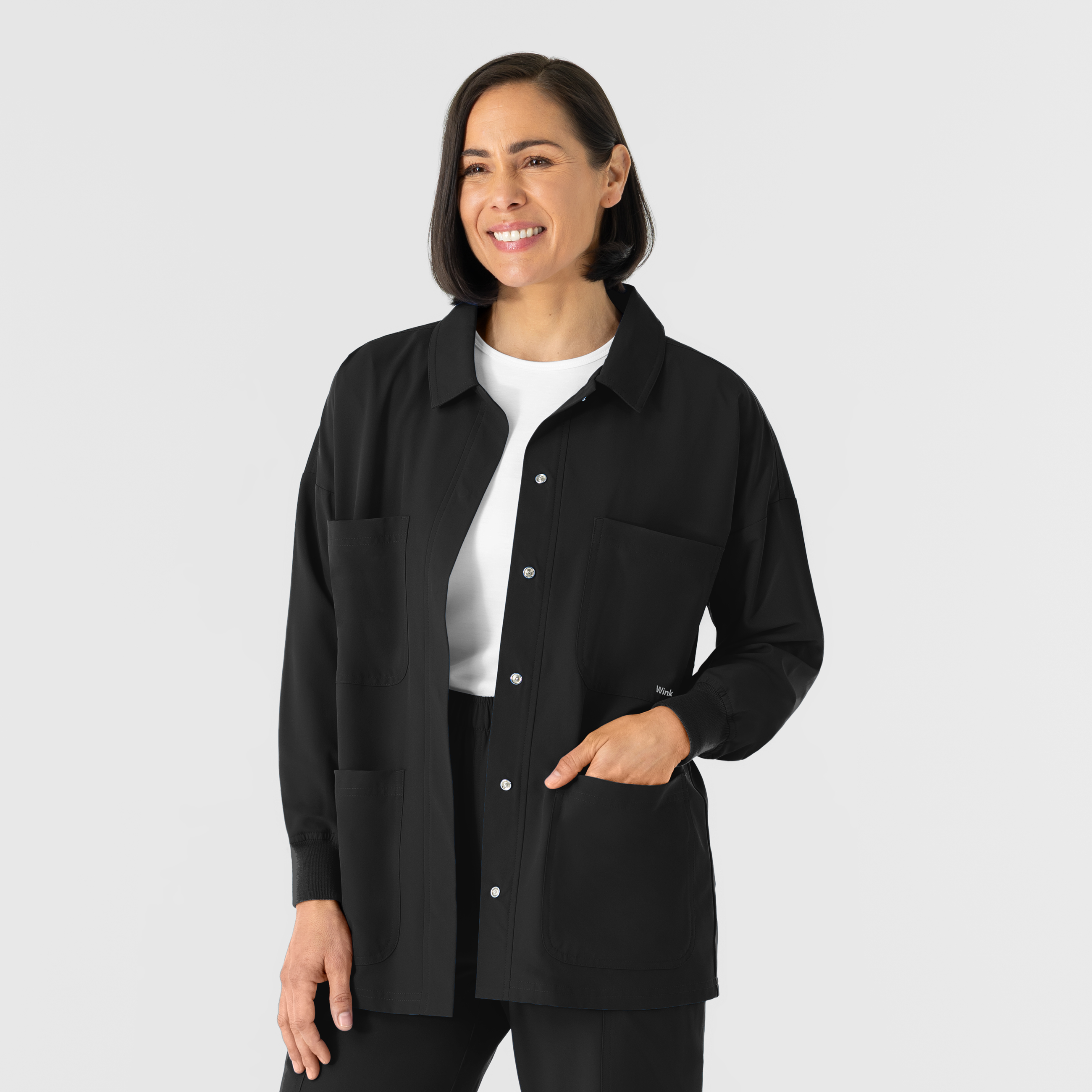NURTUR Womenâ€™s Scrub Shirt Jacket-Wonder Wink