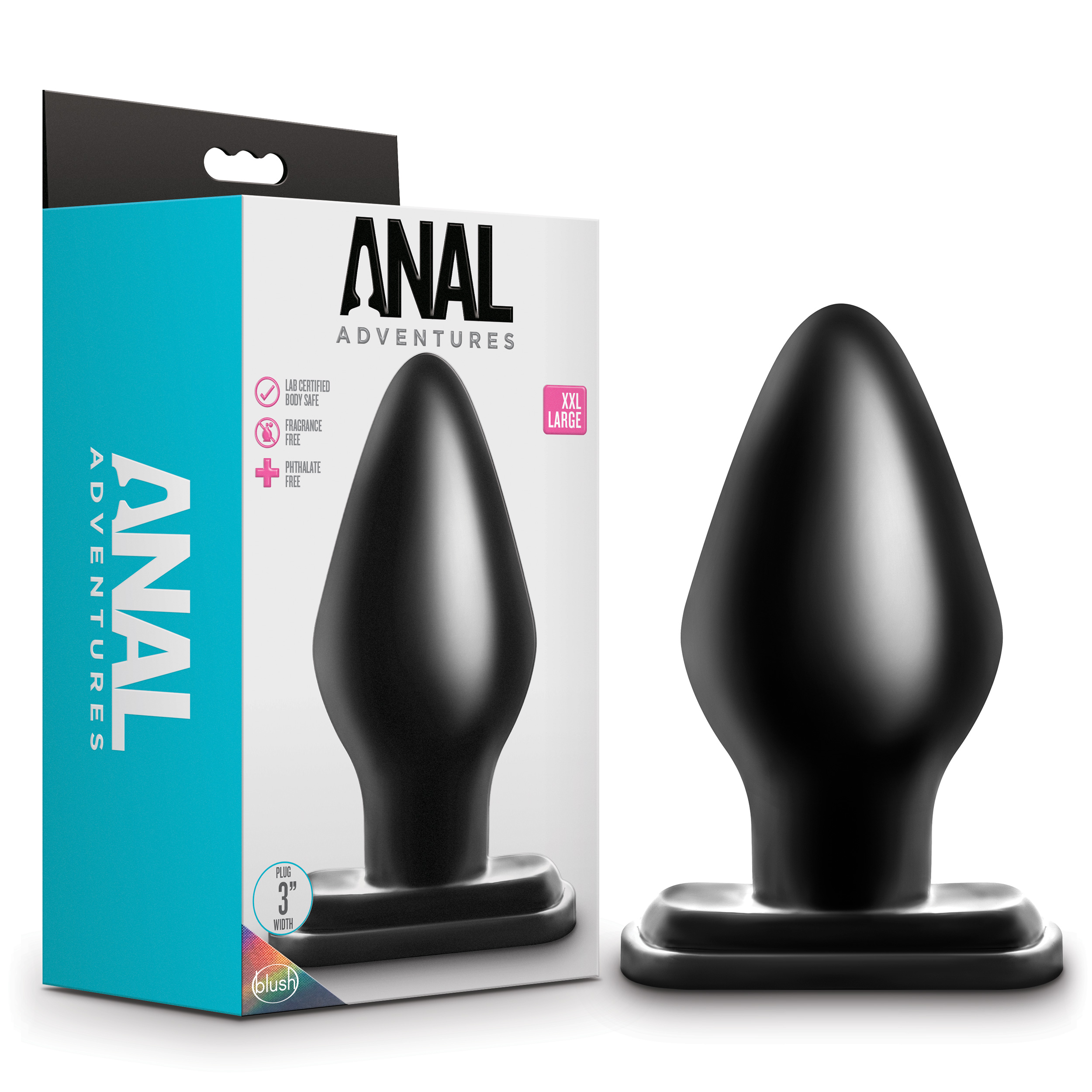 Blush Anal Adventures XXL Black 6-Inch Anal Plug