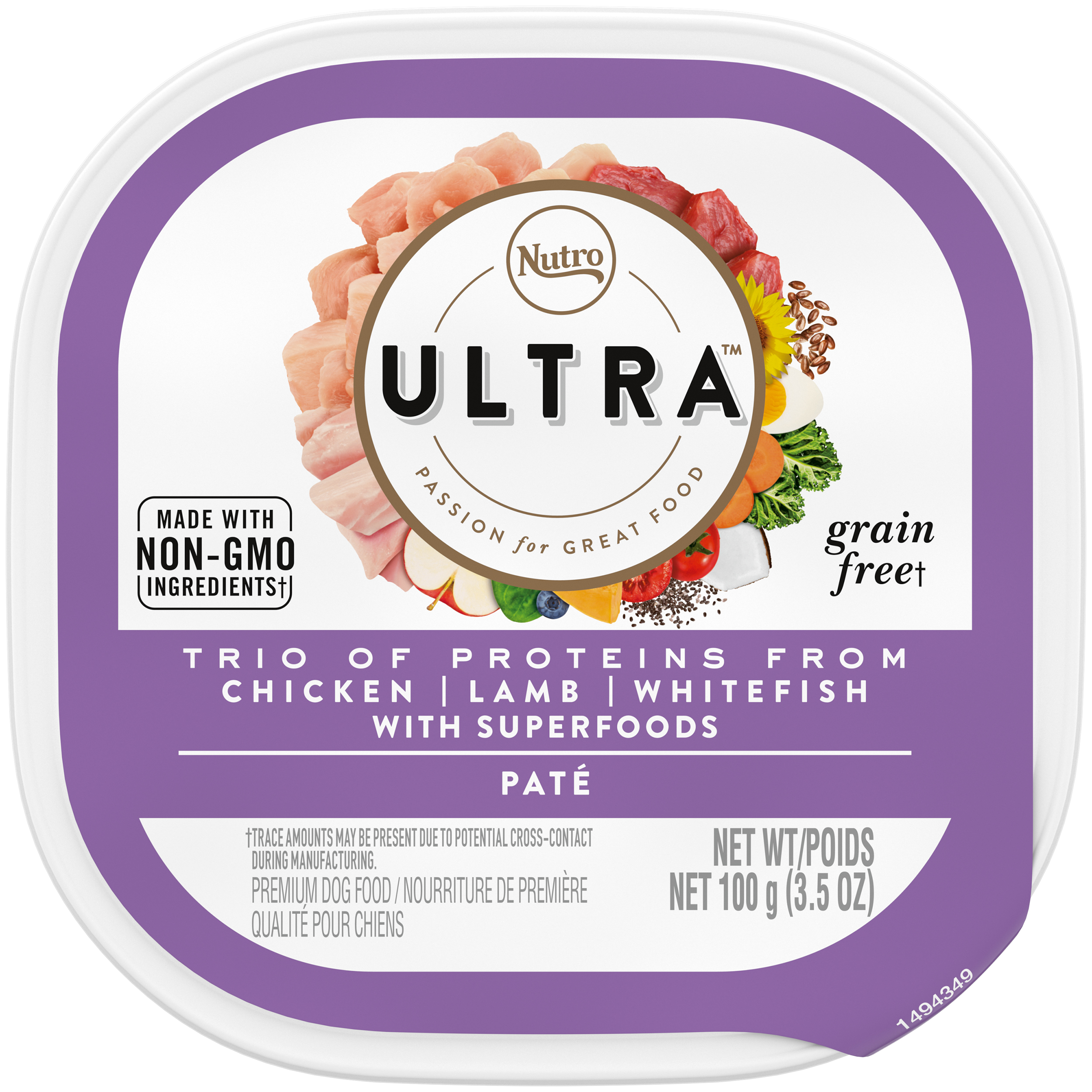 24/3.5 oz. Ultra Chicken, Lamb & Salmon Adult Flexible Trays - Food