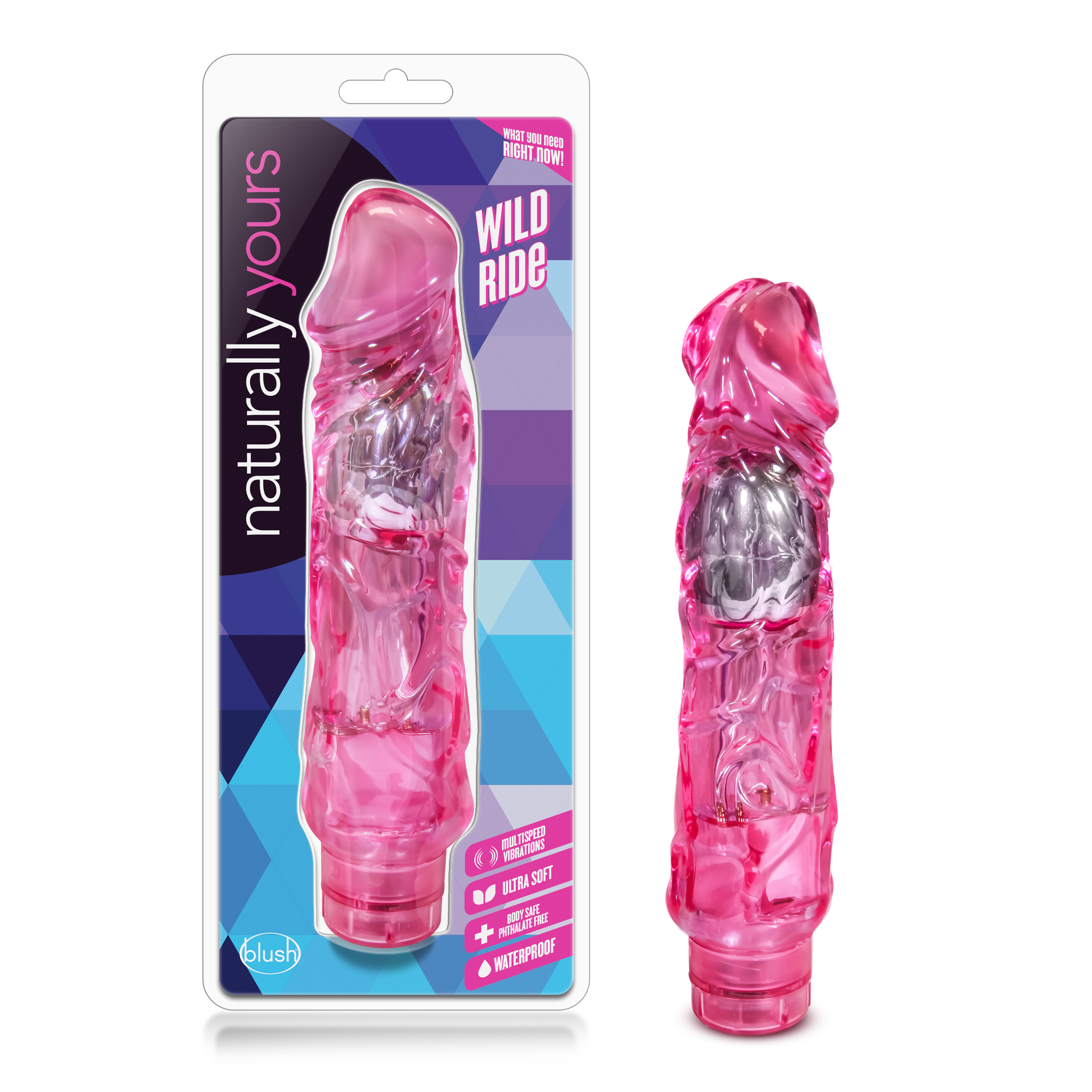 Blush Naturally Yours Wild Ride Realistic Pink 9-Inch Vibrator