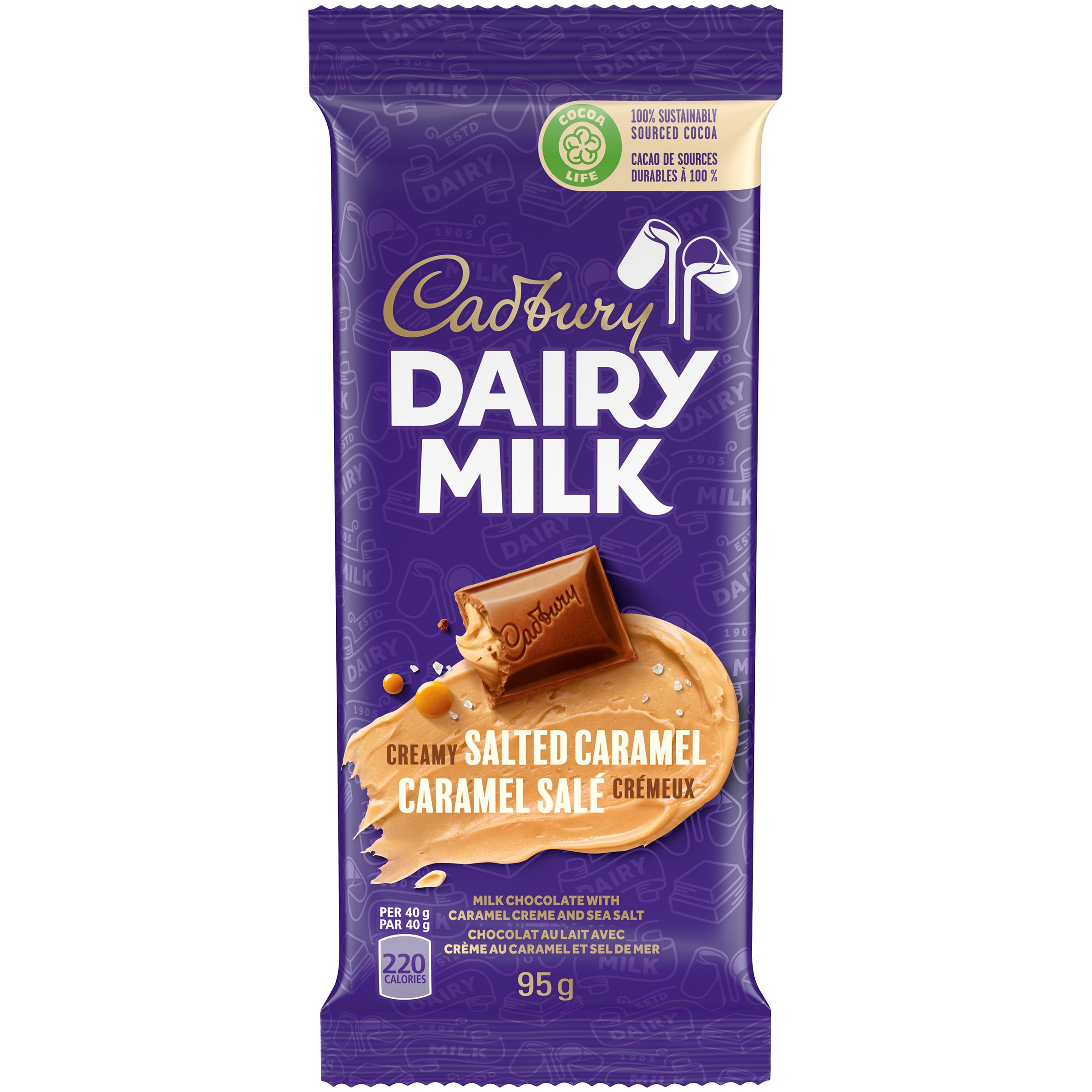 Cadbury Dairy Milk Creamy Salted Caramel Chocolate Bar, 95 G
