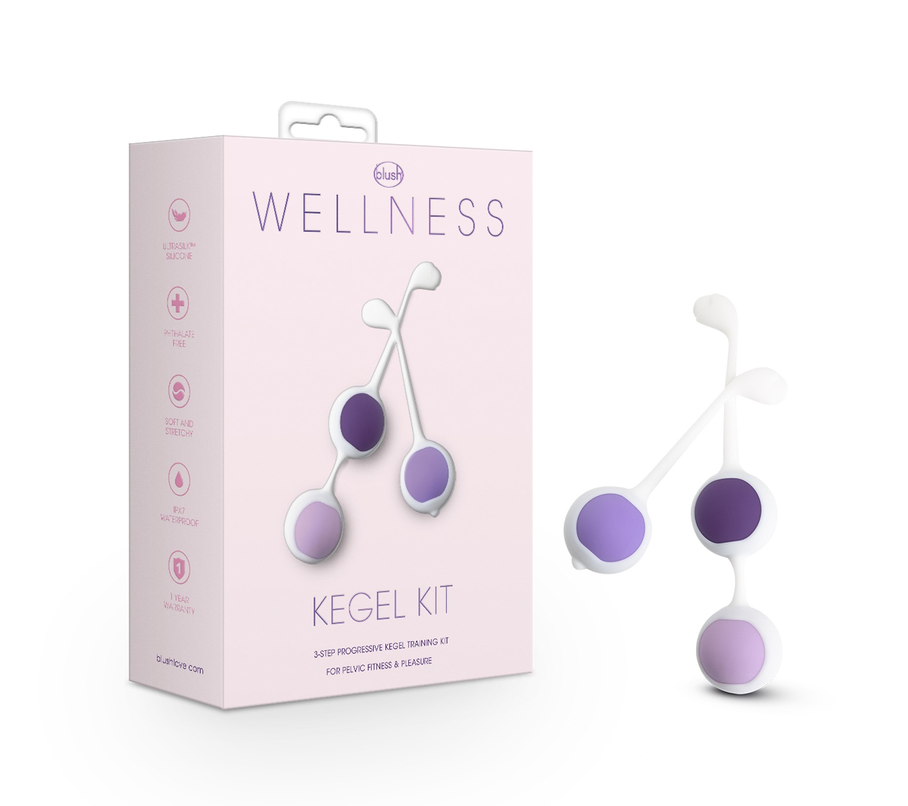 Wellness By Blush? / Progressive UltraSilk? Kegel Training Kit - Made with Puria? Silicone