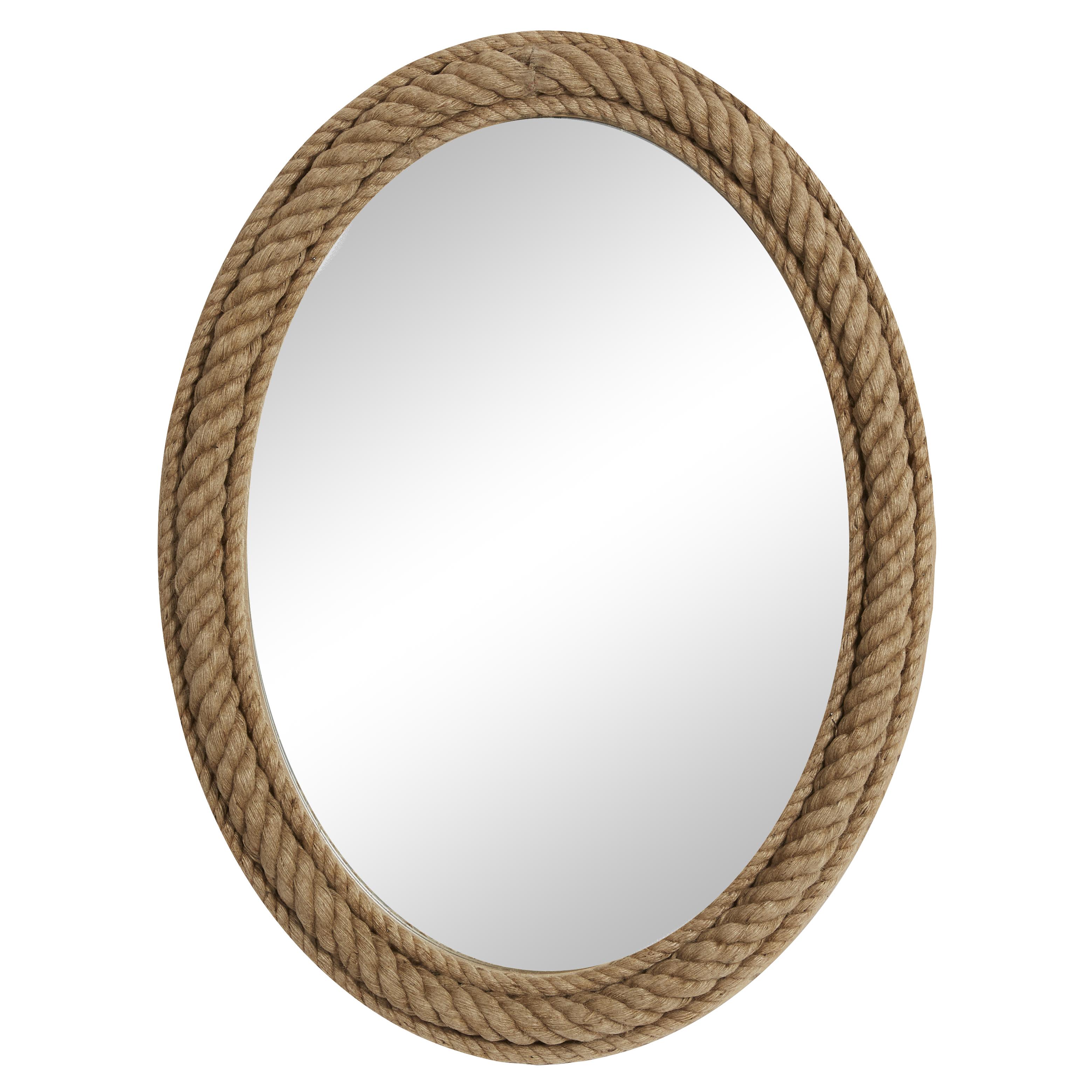 brown wood  wall mirror,