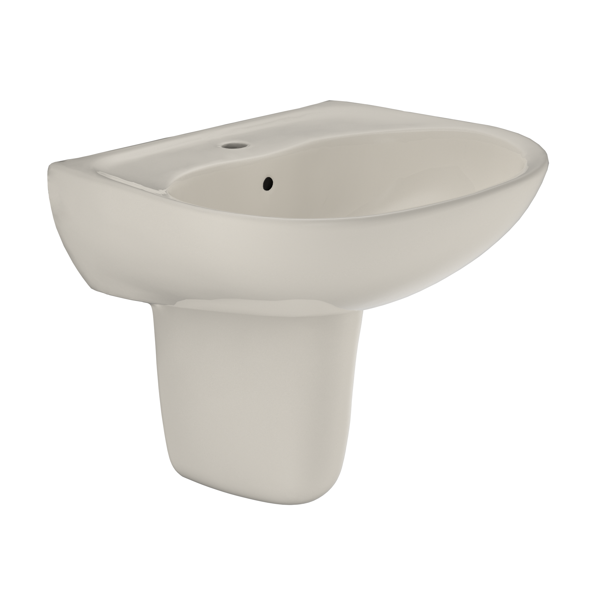 TOTO Supreme Oval Wall-Mount Bathroom Sink with CeFiONtect and Shroud for Single Hole Faucets, Sedona Beige, Vitreous China, LHT241G#12