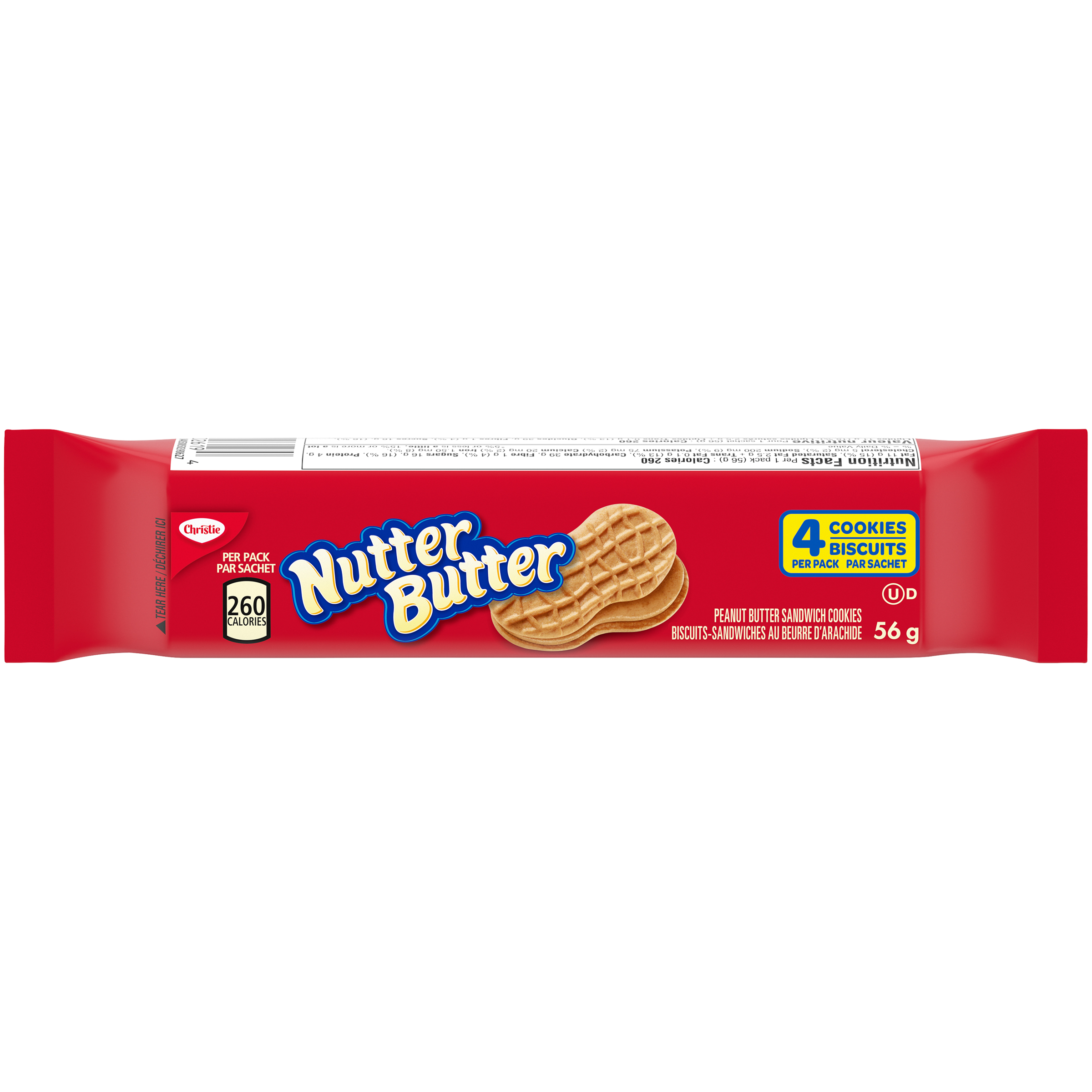 Nutter Butter Peanut Butter Cookies, 4 Piece Pack, 56G