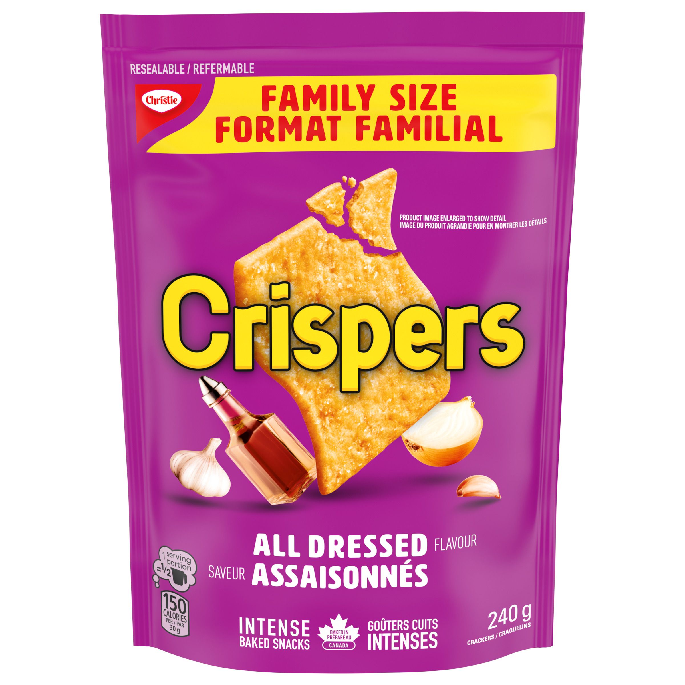 Crispers All Dressed Flavour Family Size Salty Snacks 240 G-thumbnail-0