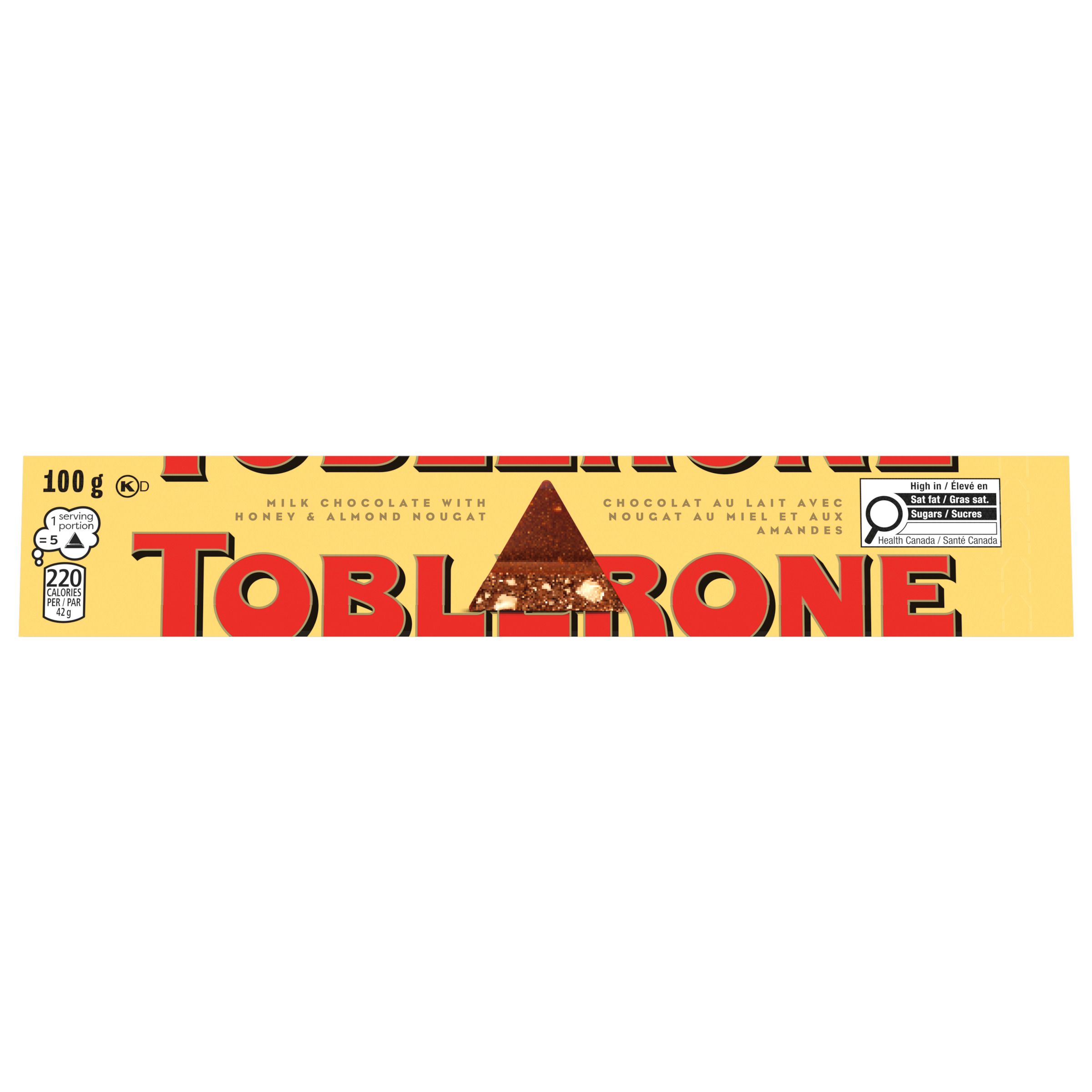 TOBLERONE Milk Chocolate with Honey and Almond Nougat Bar (100 g)-1
