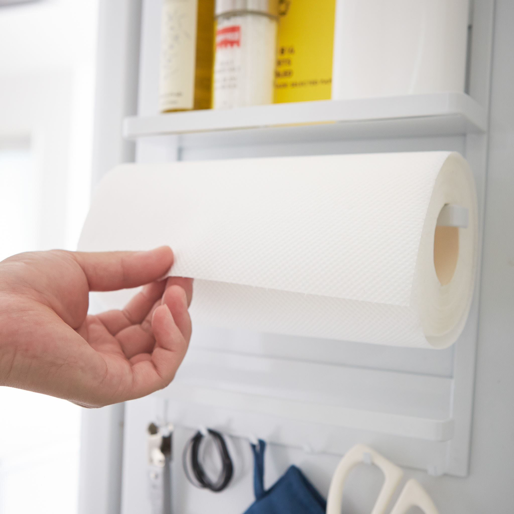 Magnetic Refrigerator Side Rack : Integrated Paper Towel Holder