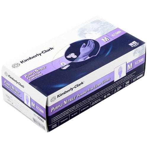 Purple Nitrile® Exam Glove 9-1/2" Long, Medium, Non Sterile, Powder Free- 100/Box