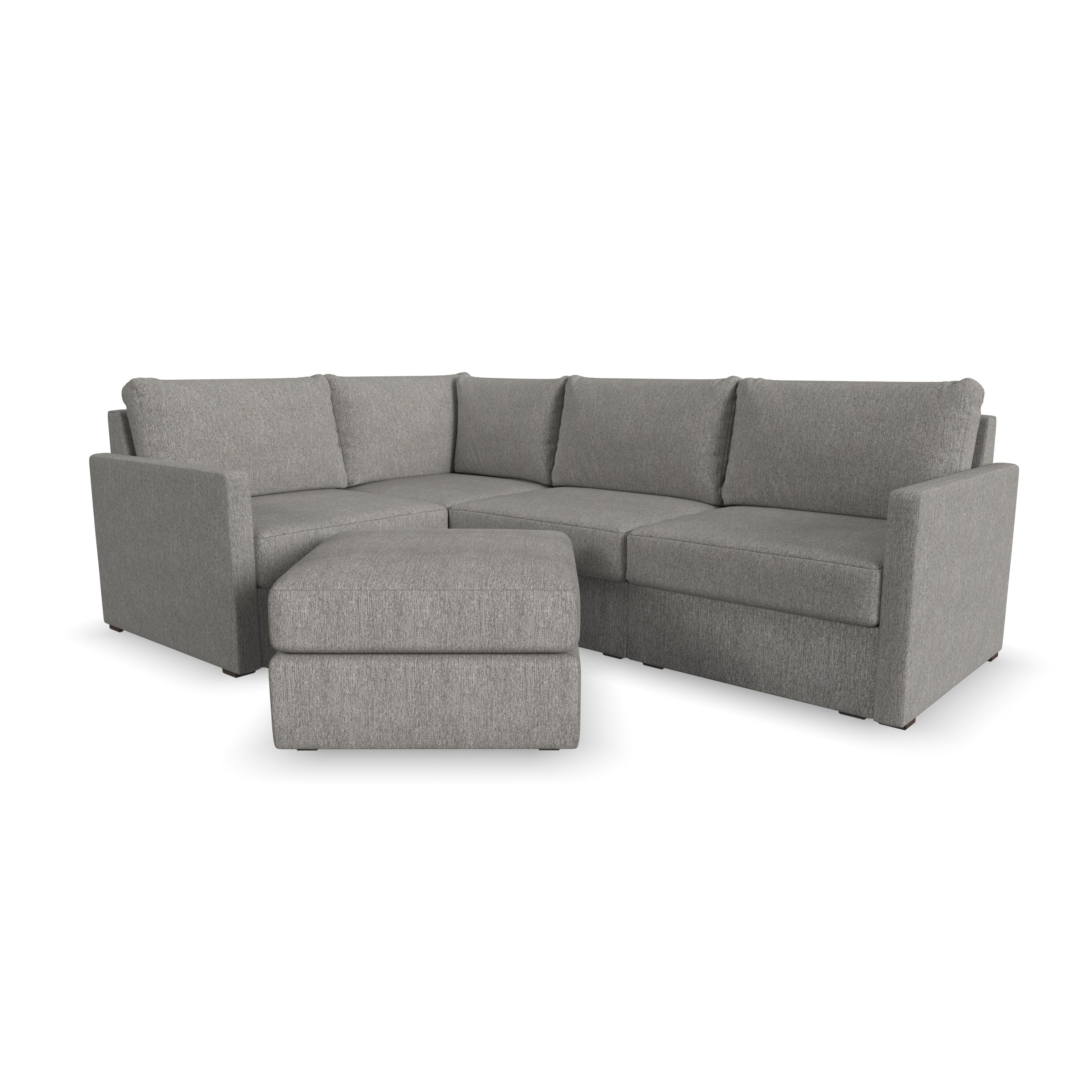 Flexsteel Flex 4-Seat Sectional with Narrow Arm and Ottoman
