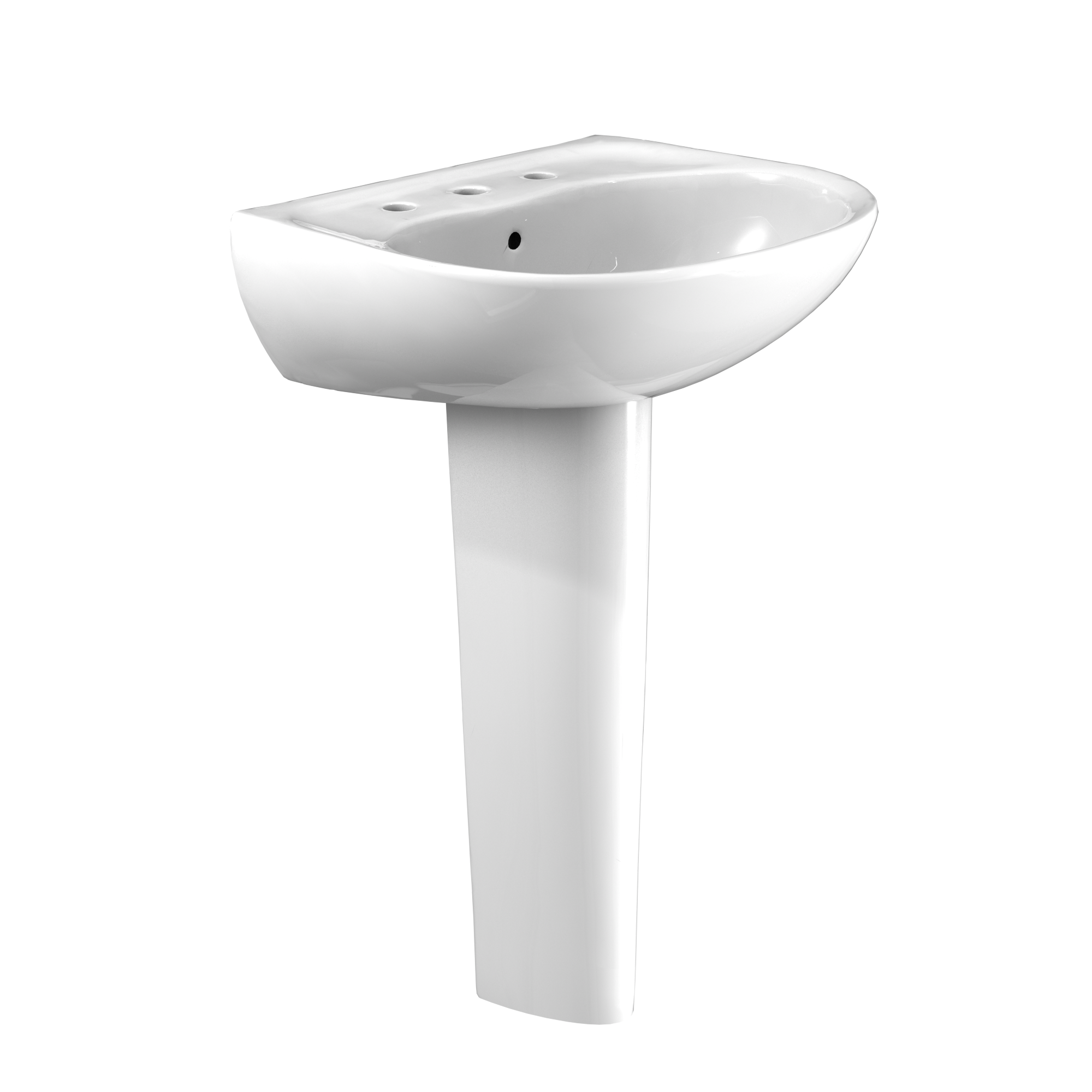 TOTO Supreme Oval Basin Pedestal Bathroom Sink with CEFIONTECT for 8 Inch Center Faucets, Cotton White, Vitreous China, LPT241.8G#01