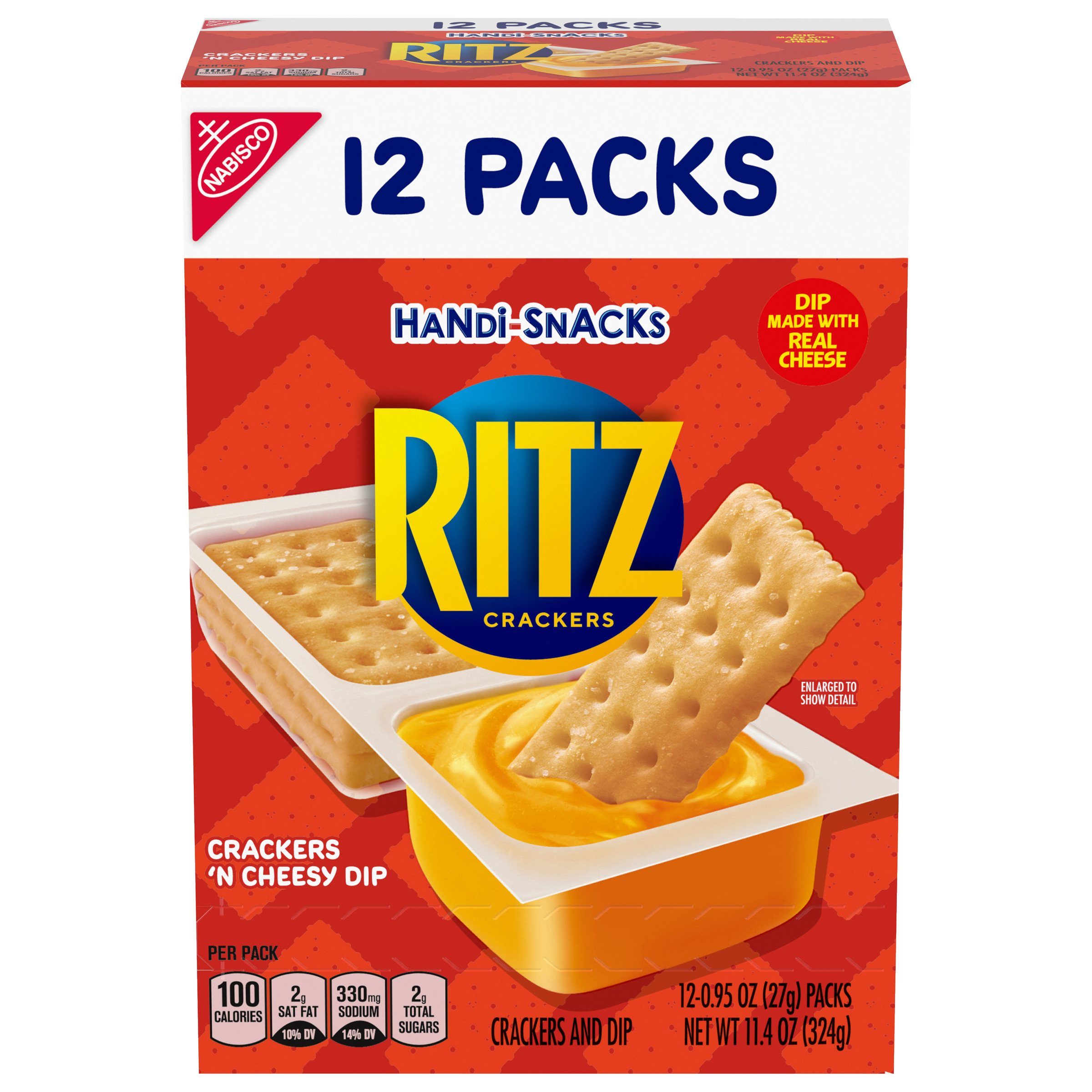 Handi-Snacks RITZ Crackers 'N Cheesy Dip Snack Packs, 12 Snack Packs-thumbnail-0