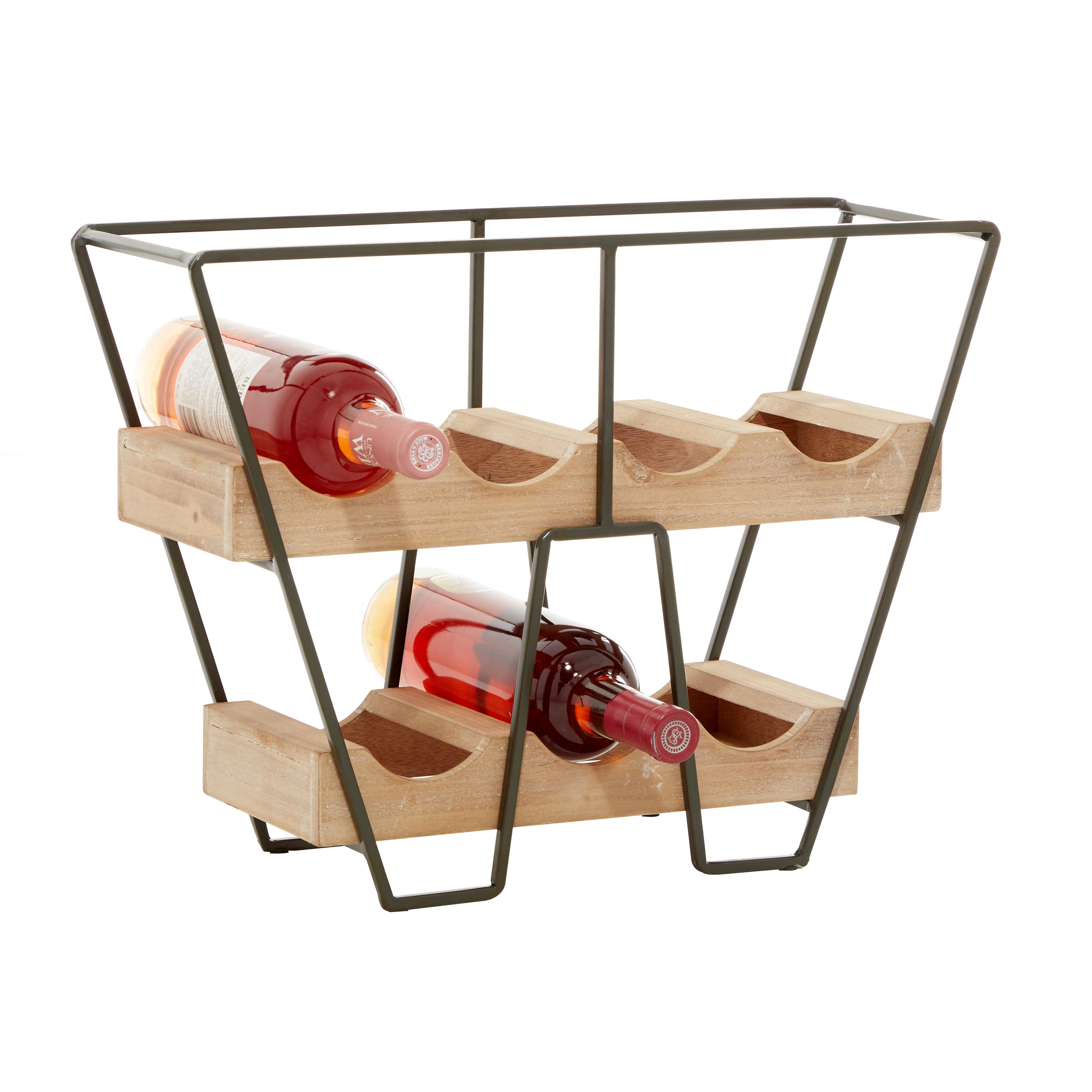 Brown Wooden  Wine Rack, 19" x 7" x 14"