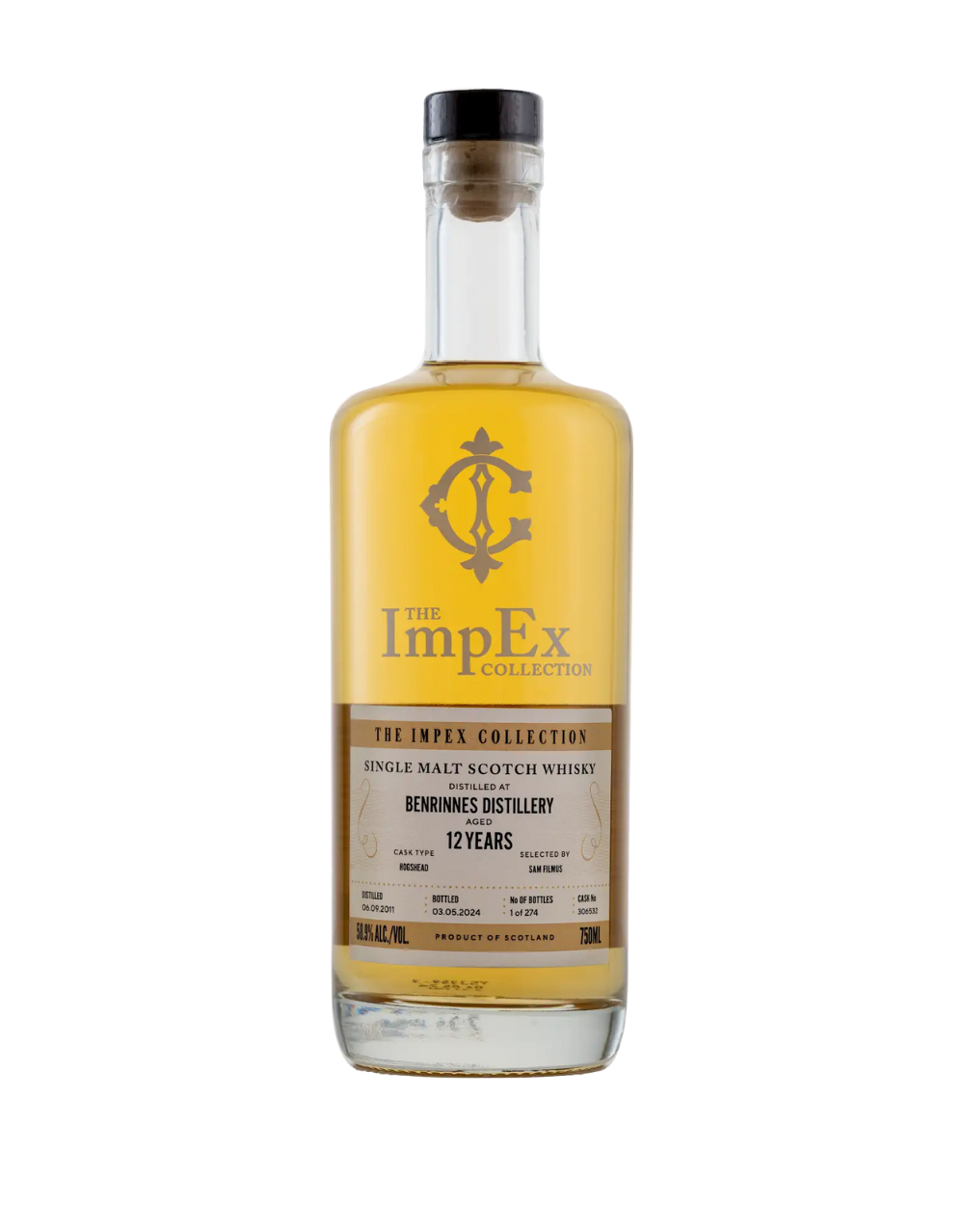 THE IMPEX COLLECTION 2011 12 YEAR OLD BENRINNES SINGLE CASK #306532