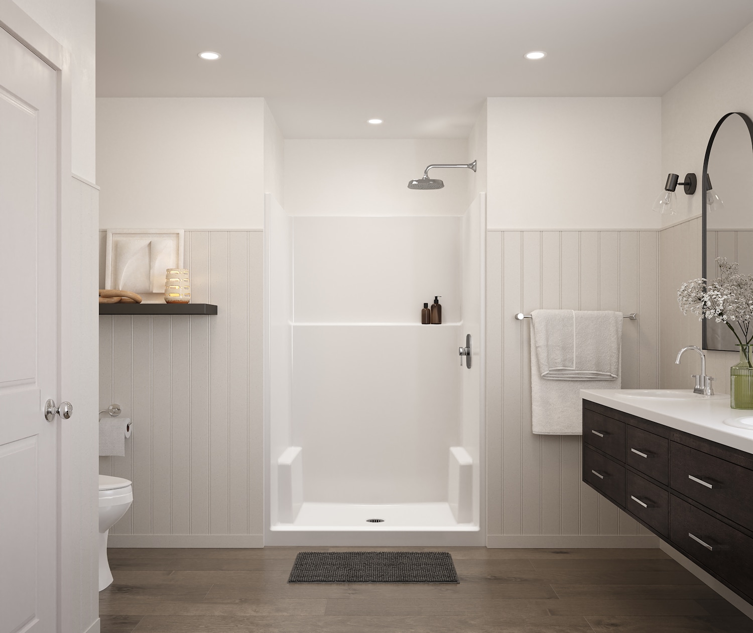 Icon SH4836 AcrylX™ Alcove Center Drain One-Piece Shower in White view 8