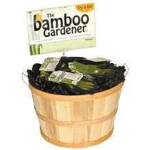 Bellingham BASKET5371 Bamboo Gardener™ Nitrile Palm Gloves Wooden Basket, 84 Pairs