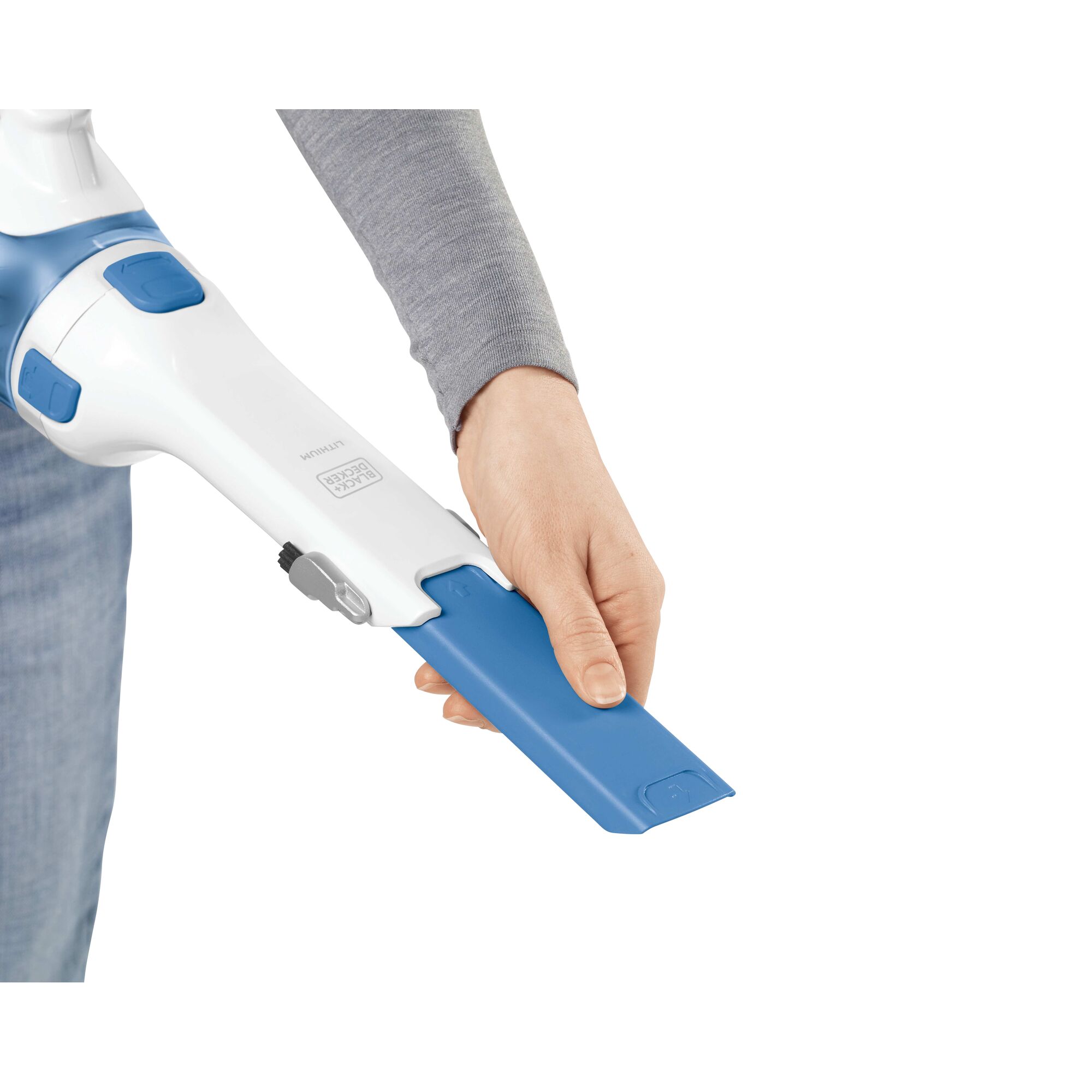 Pull out crevice tool feature of dustbuster Cordless Hand Vacuum.