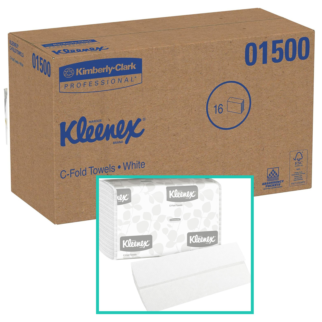 Kleenex Towel C-Fold 10.125" x 13.15",  2400/Case