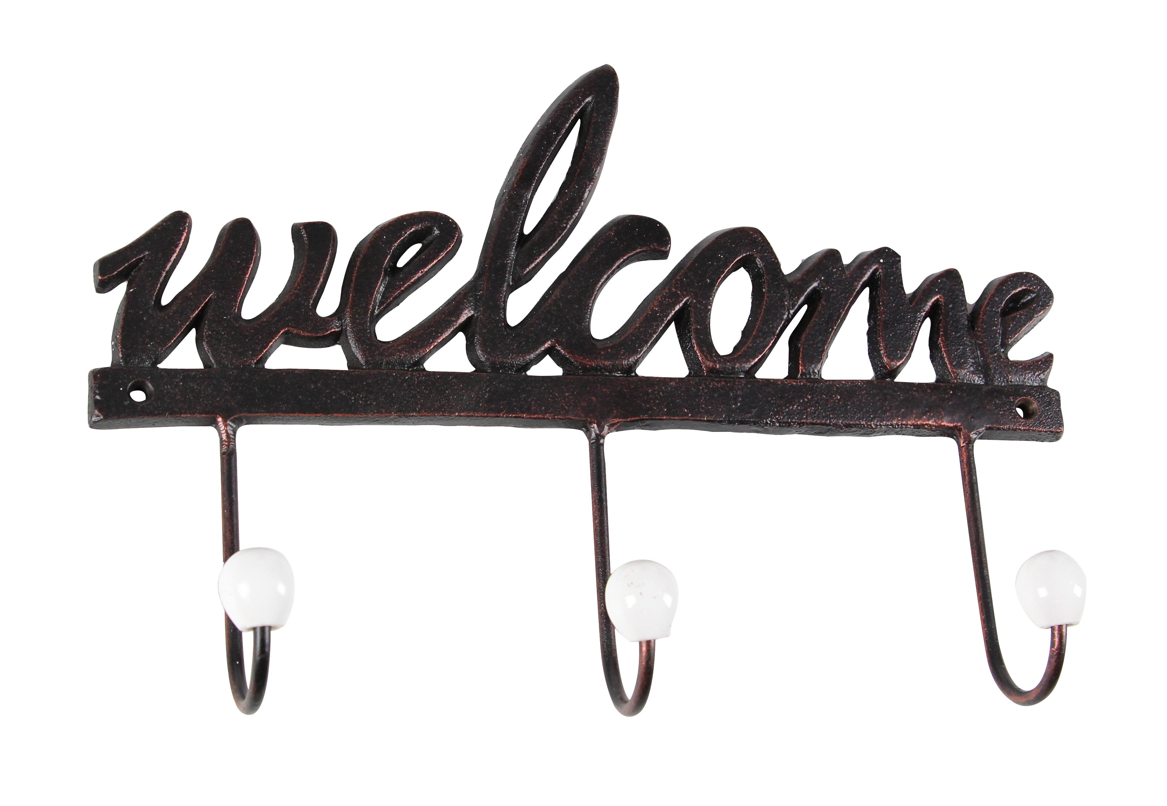 Black Metal  Wall Hook, 12" x 2" x 8"
