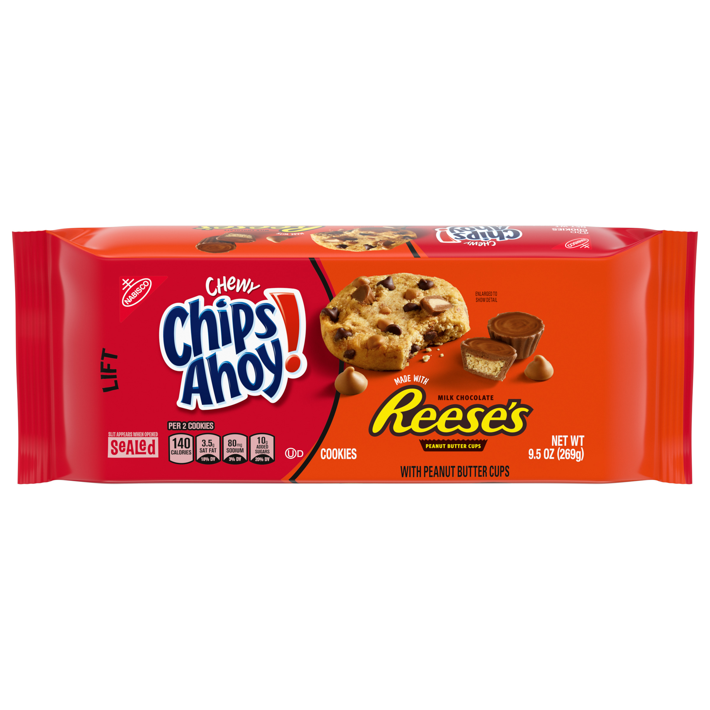 CHIPS AHOY! Chewy Chocolate Chip Cookies with Reese's Peanut Butter Cups, 9.5 oz-1