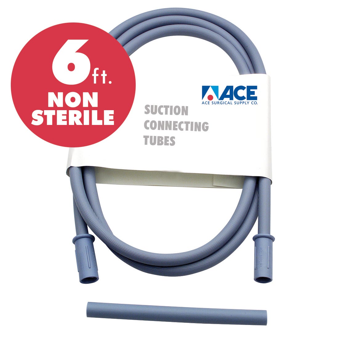 ACE Suction Connection Tubing NS- Opaque Blue with Adapter , 6' long , 1/4" I.D.- 25/Case