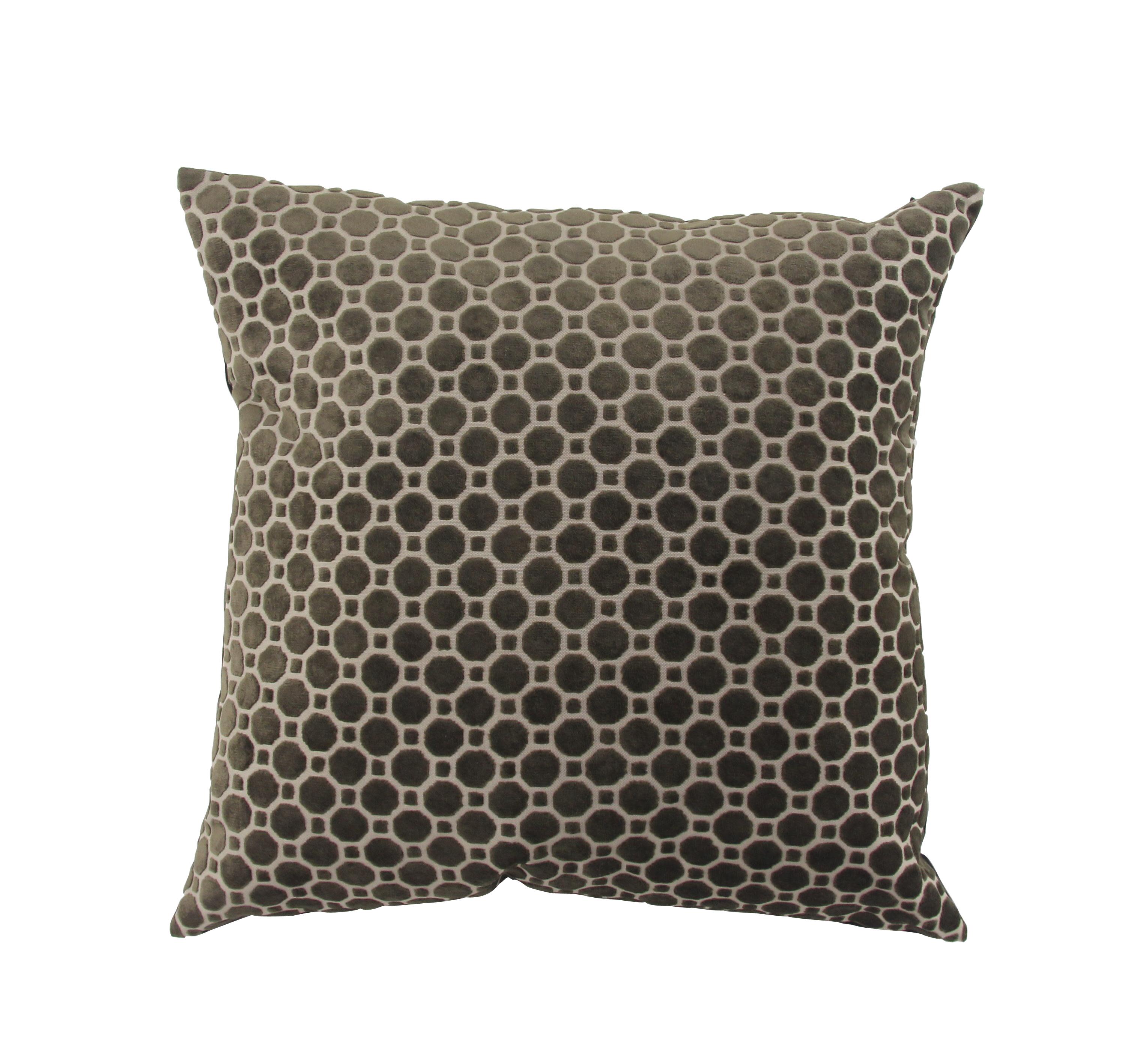 Large Square Olive Green Throw Pillow with Geometric Pattern, 24" x 24"
