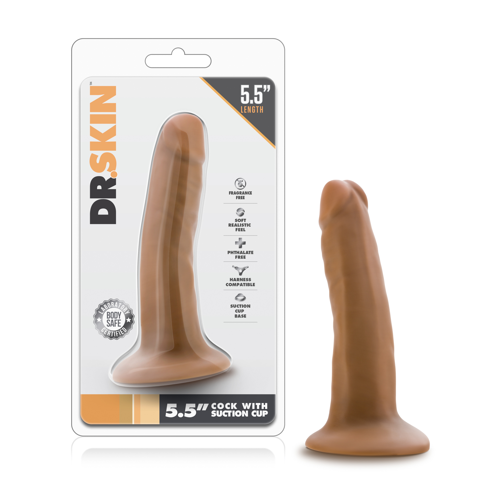 Blush Dr. Skin Realistic Mocha 5.5-Inch Long Dildo With Suction Cup Base