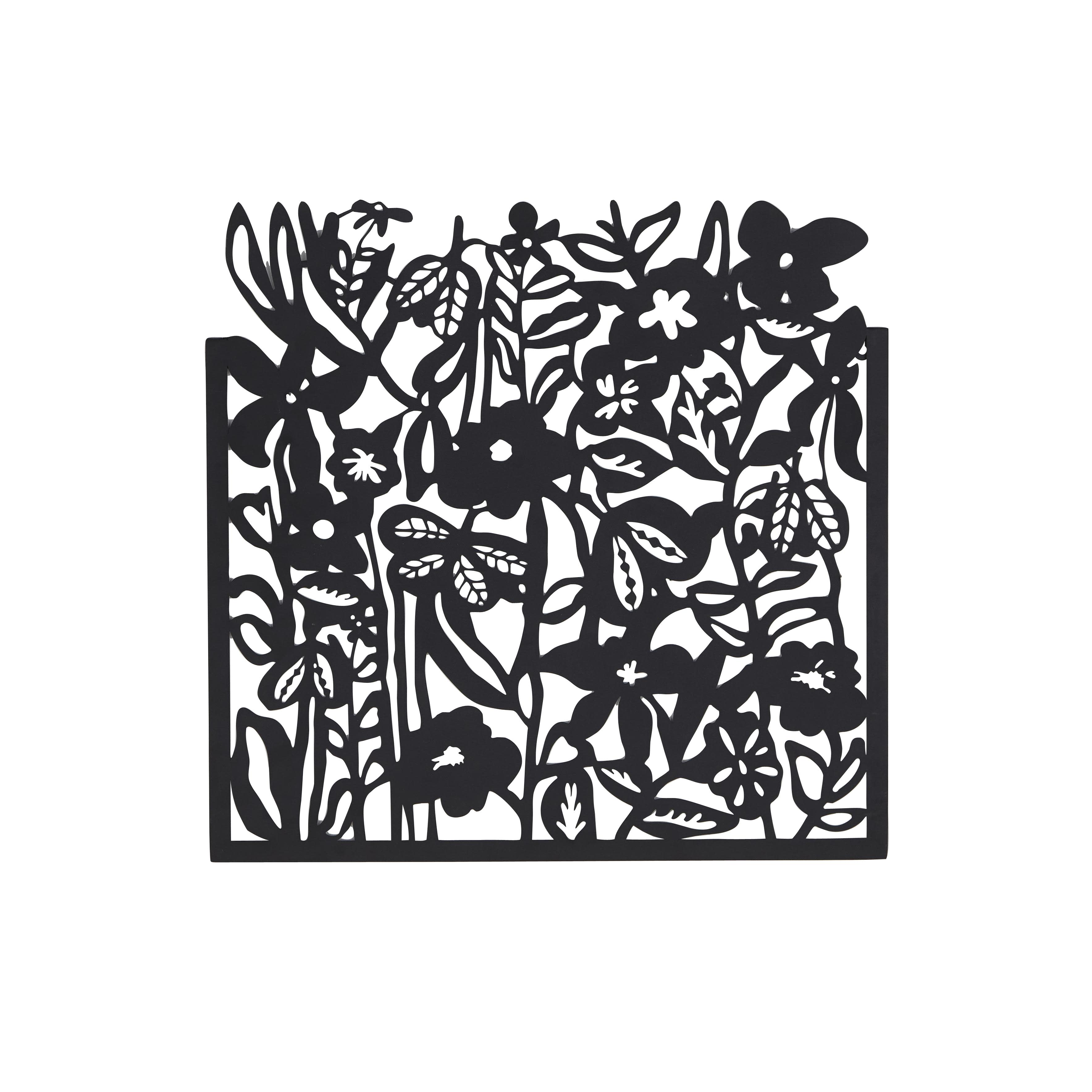 Black Metal Contemporary Wall Decor, 23" x 24" x 1"