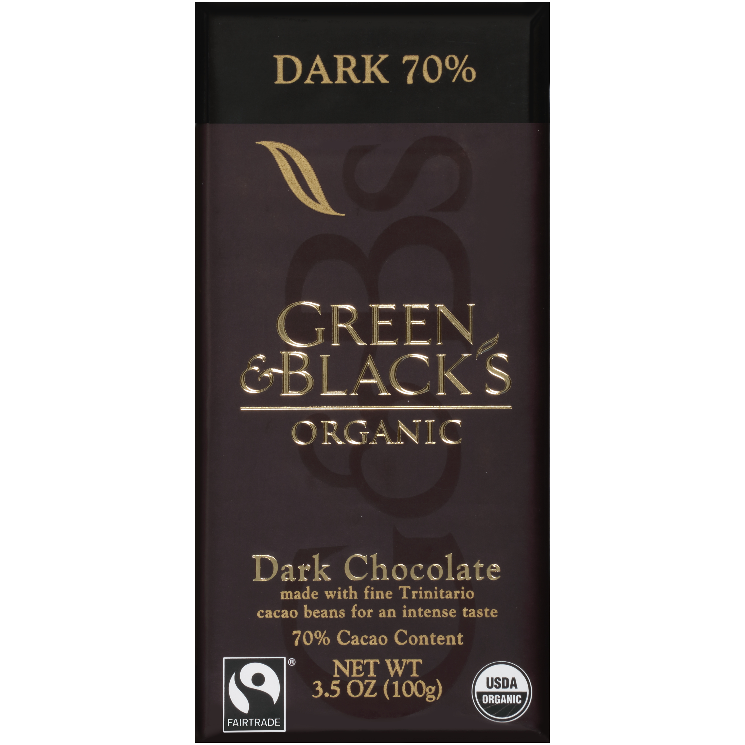 GREEN & BLACK'S Organic 70% Dark Chocolate 3.5 OZ 12X10