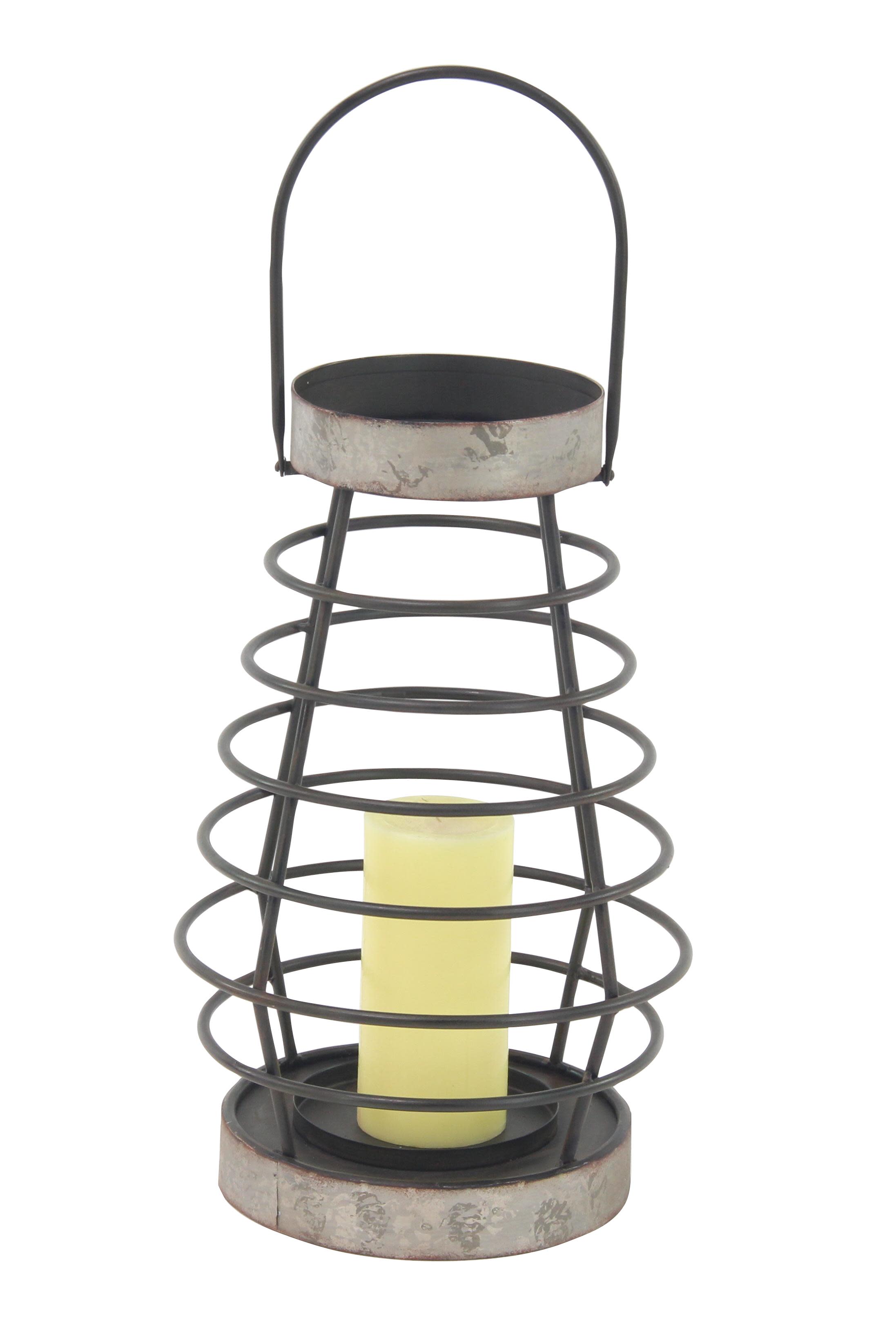 (4 pack ) Silver Metal  Candle Lantern, 10\" x 10\" x 15\"