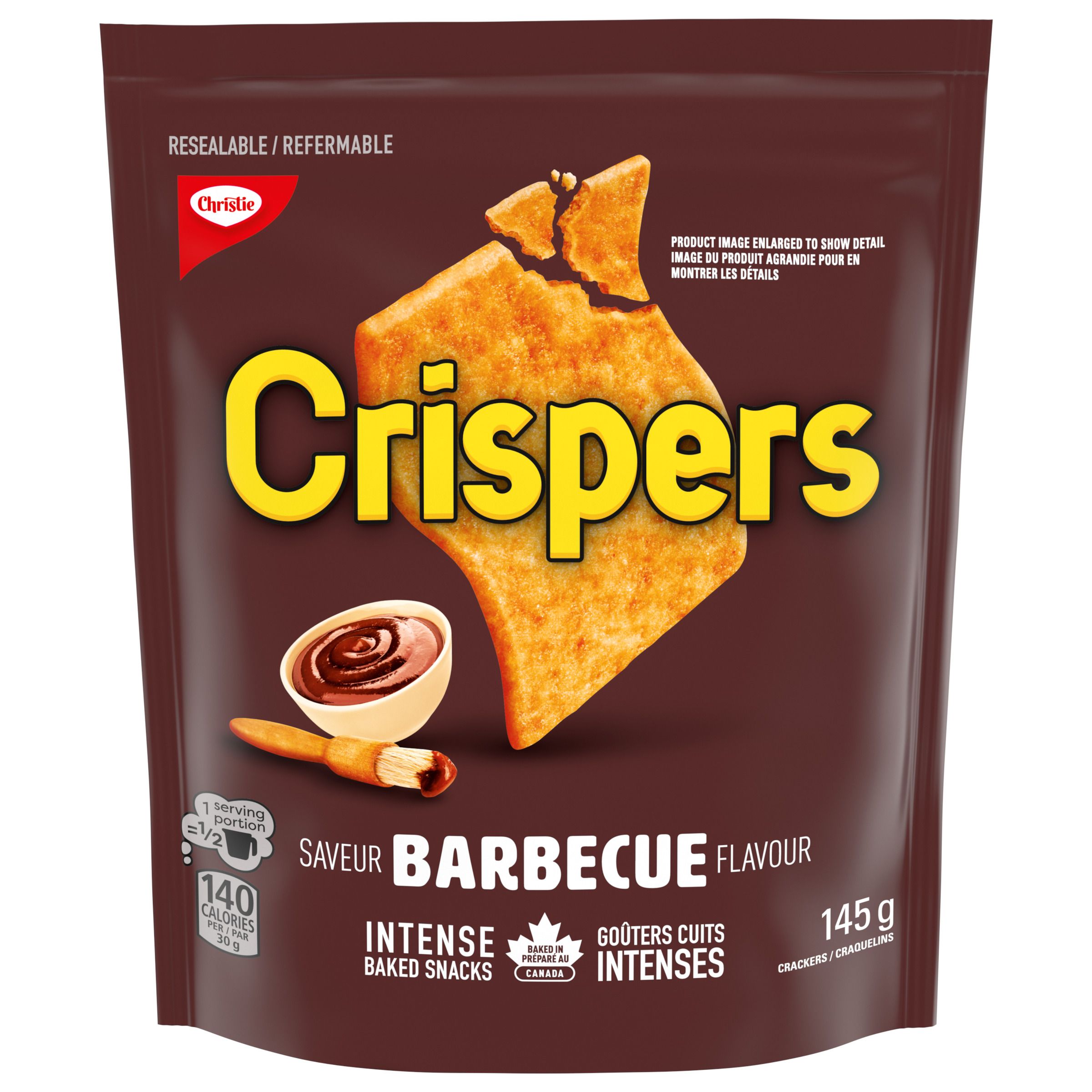 Crispers BBQ Cracker Snacks, 145G