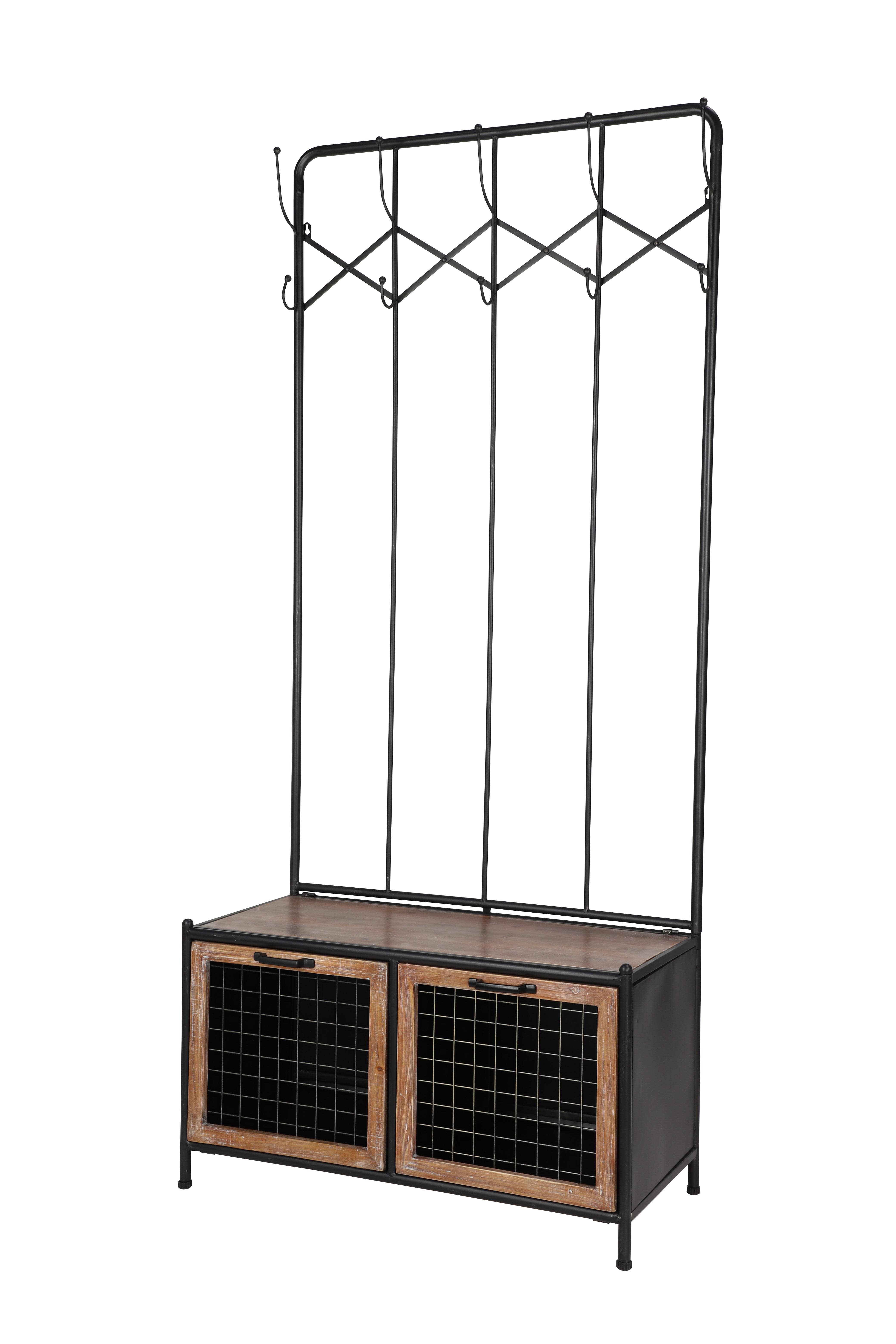 Black Metal  Coat Rack, 31" x 15" x 71"