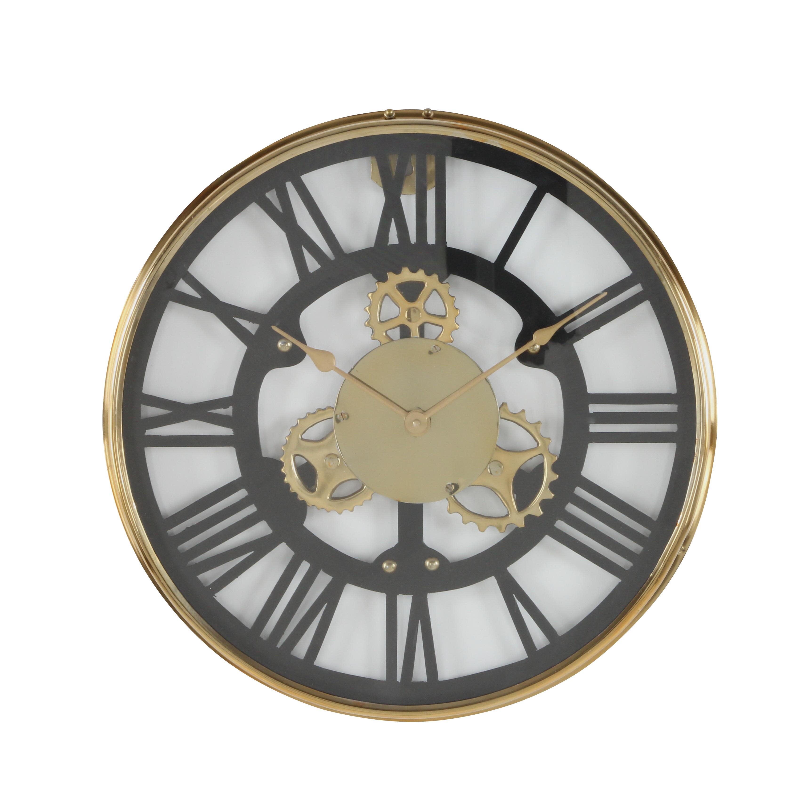 black stainless steel metal  wall clock, 18" x 1" x 18"