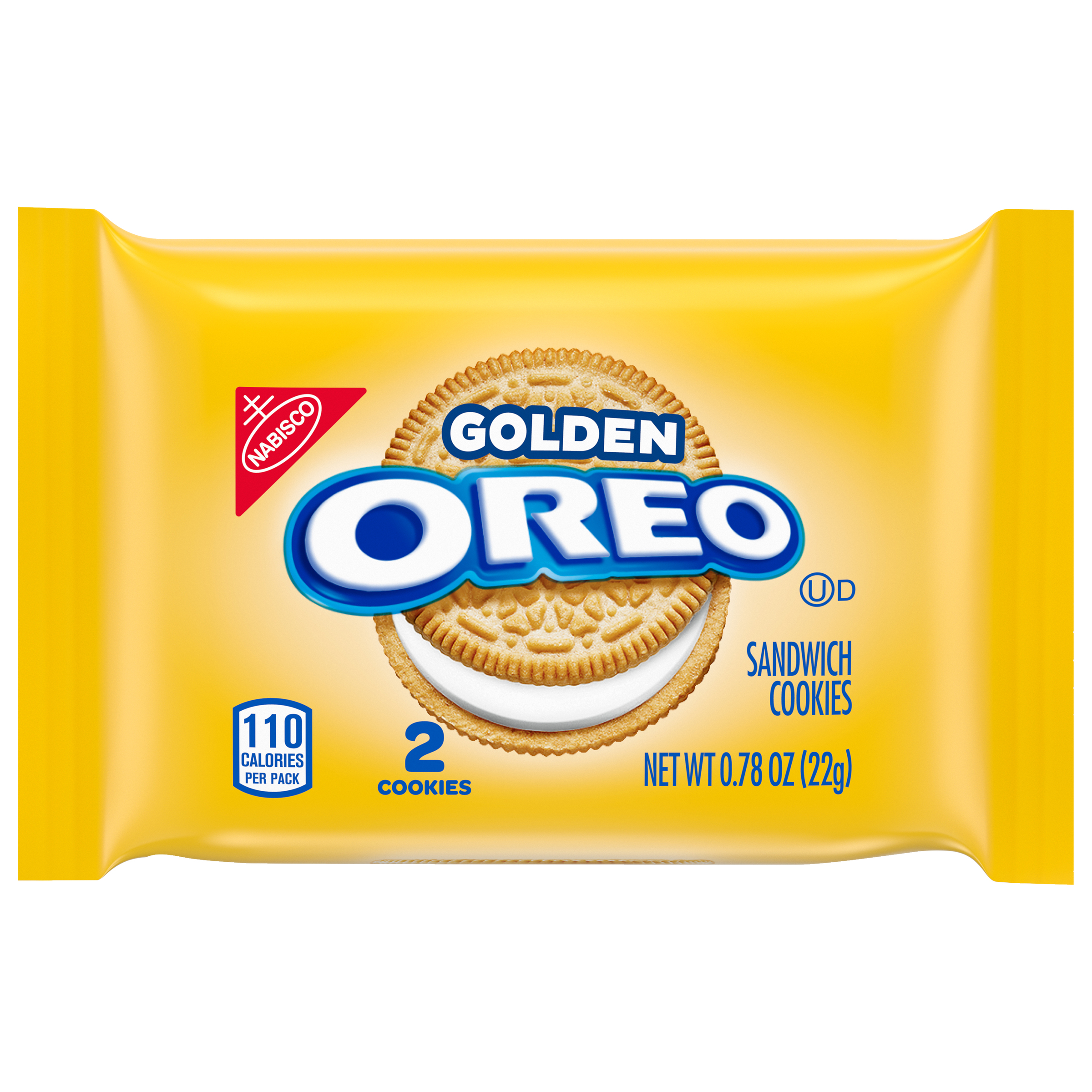OREO Golden Sandwich Cookies, 4 Snack Packs (2 Cookies Per Pack)-1