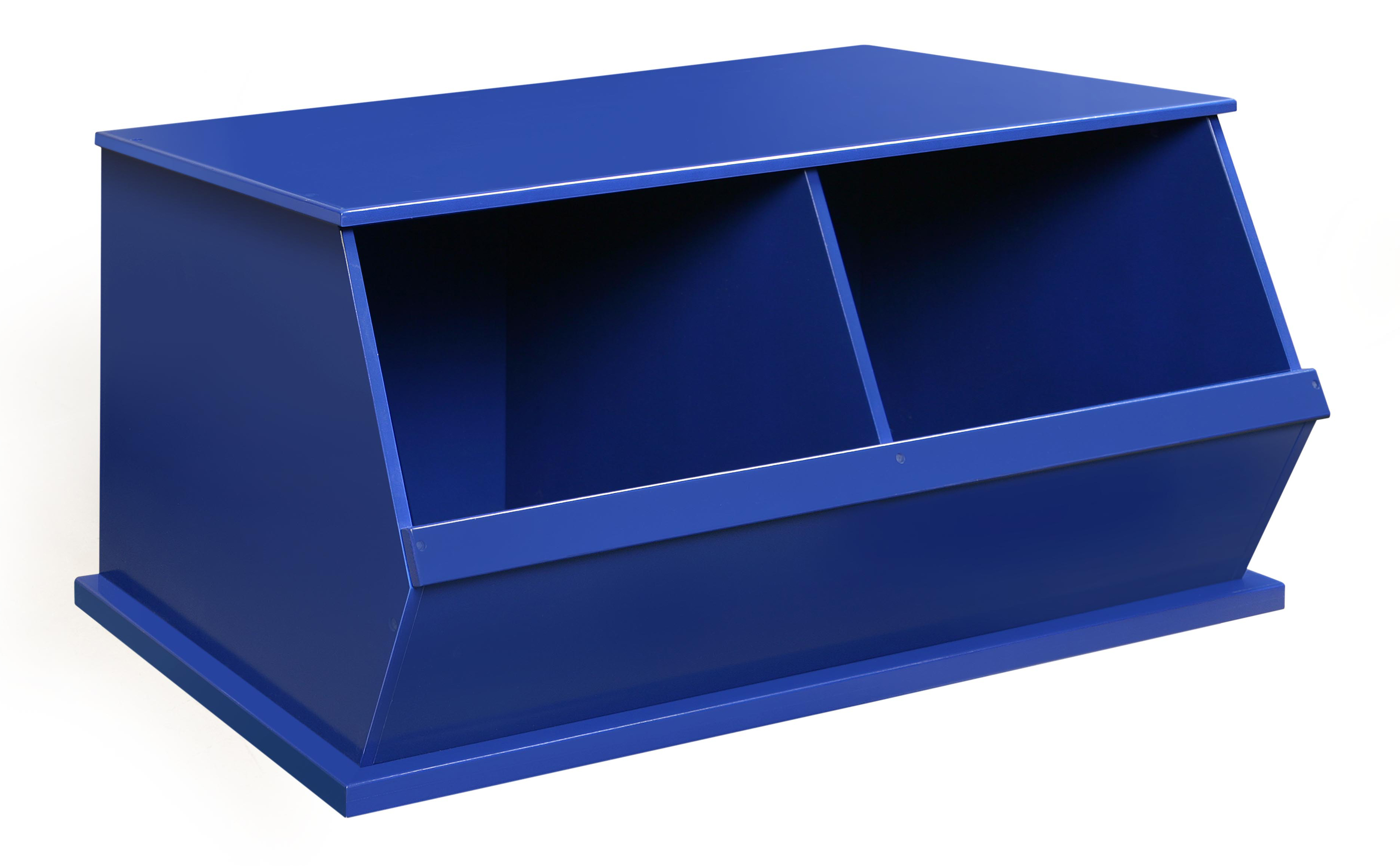 Two Bin Stackable Storage Cubby - Blue