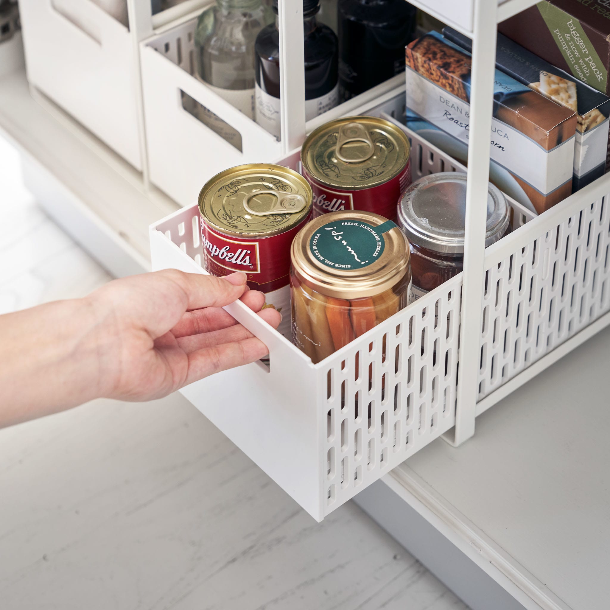 Storage Baskets with Stand : Practical Slide-Out Design