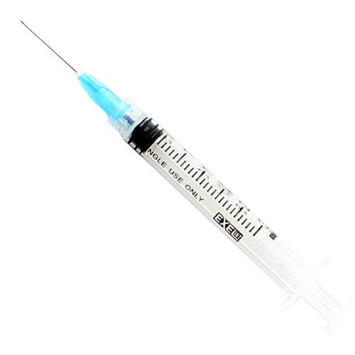 Syringe w/Needle 3cc 25ga 1" - 100/Box