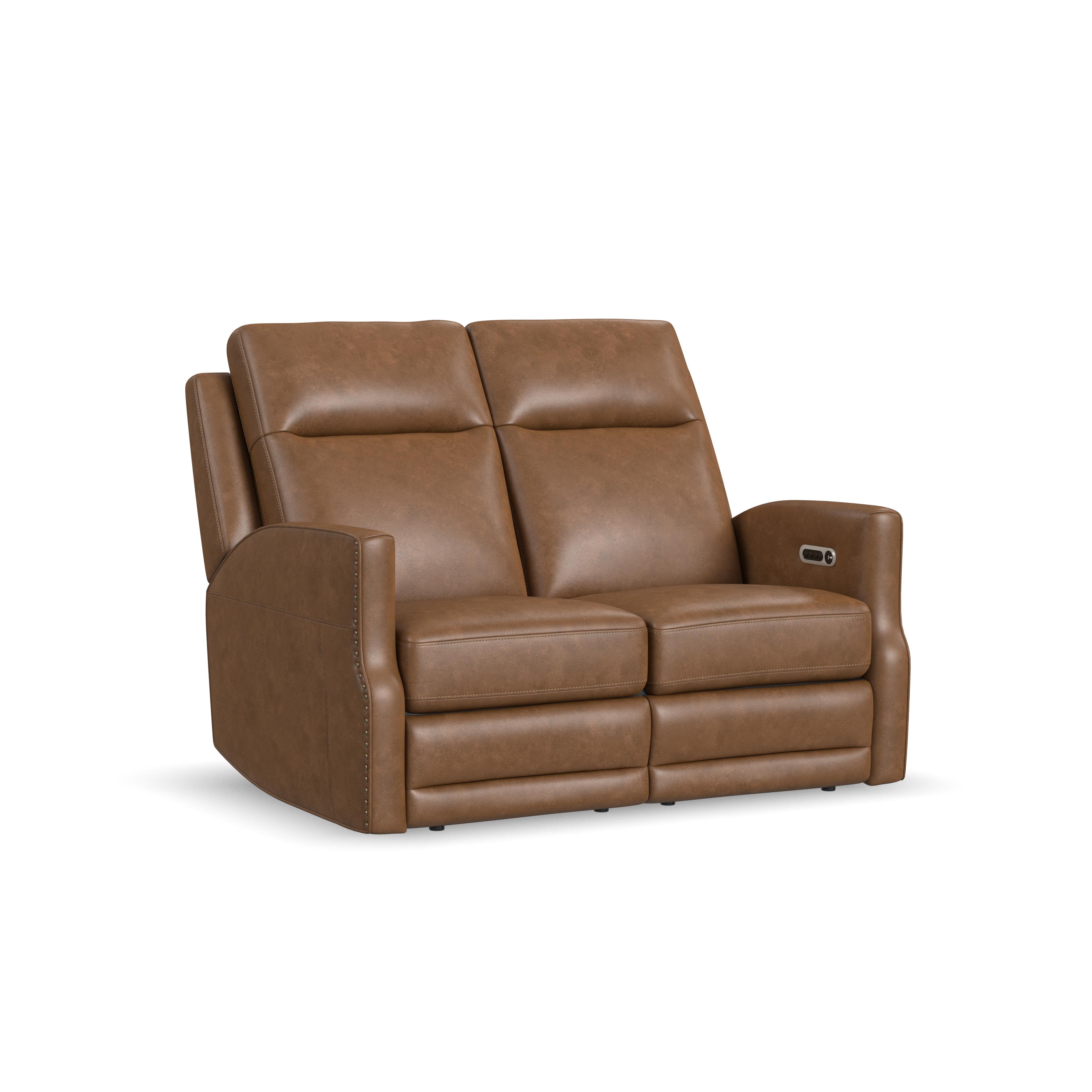 Flexsteel Maxwell Power Reclining Loveseat with Power Headrests and Lumbar