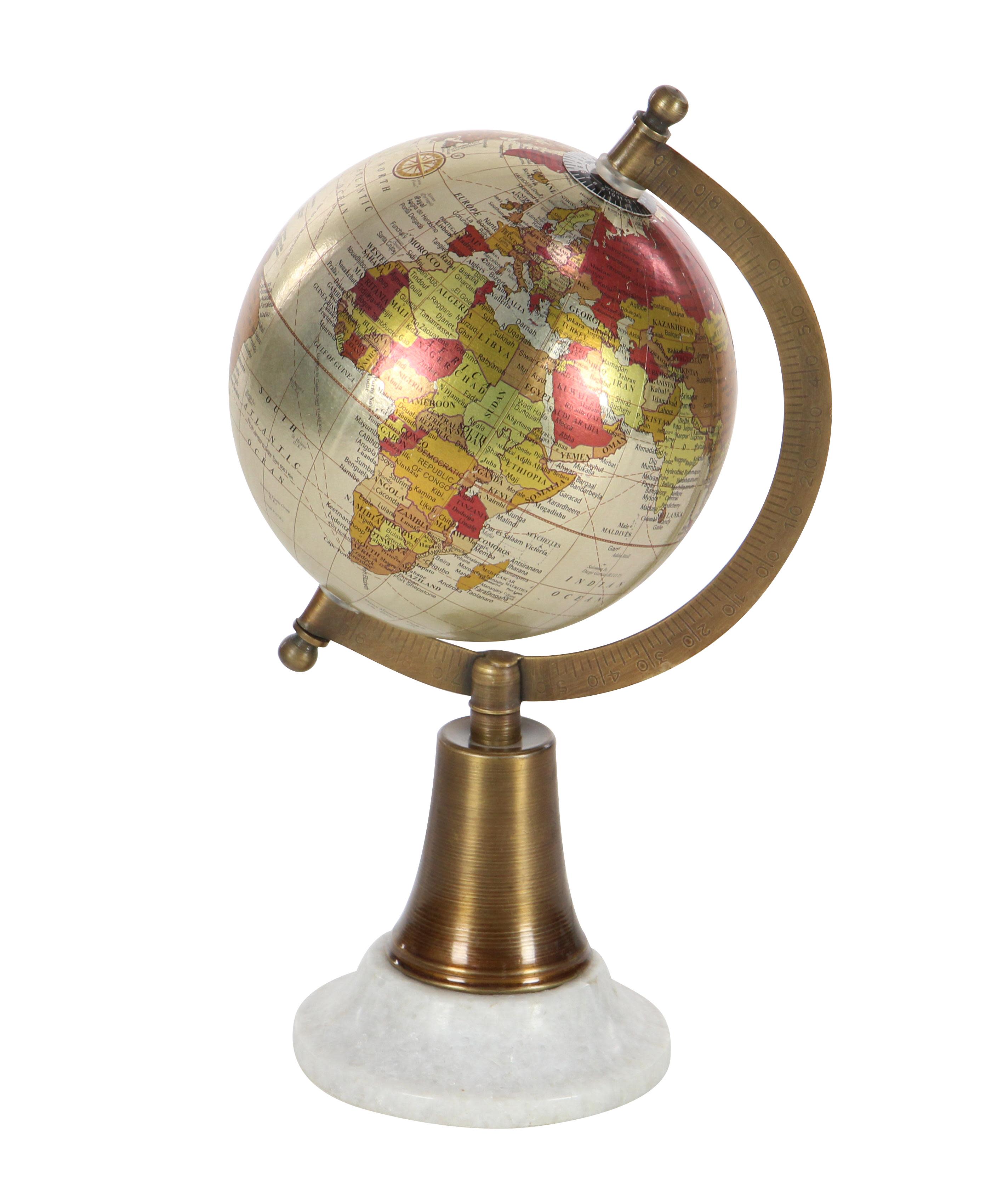 Multi Colored Plastic  Globe, 6" x 5" x 11"