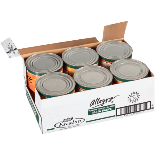  Allegro Tuscan Tomato and Herb Pasta Sauce, 105 oz. Can (Pack of 6) 