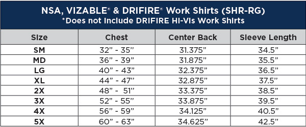 Sizing Chart