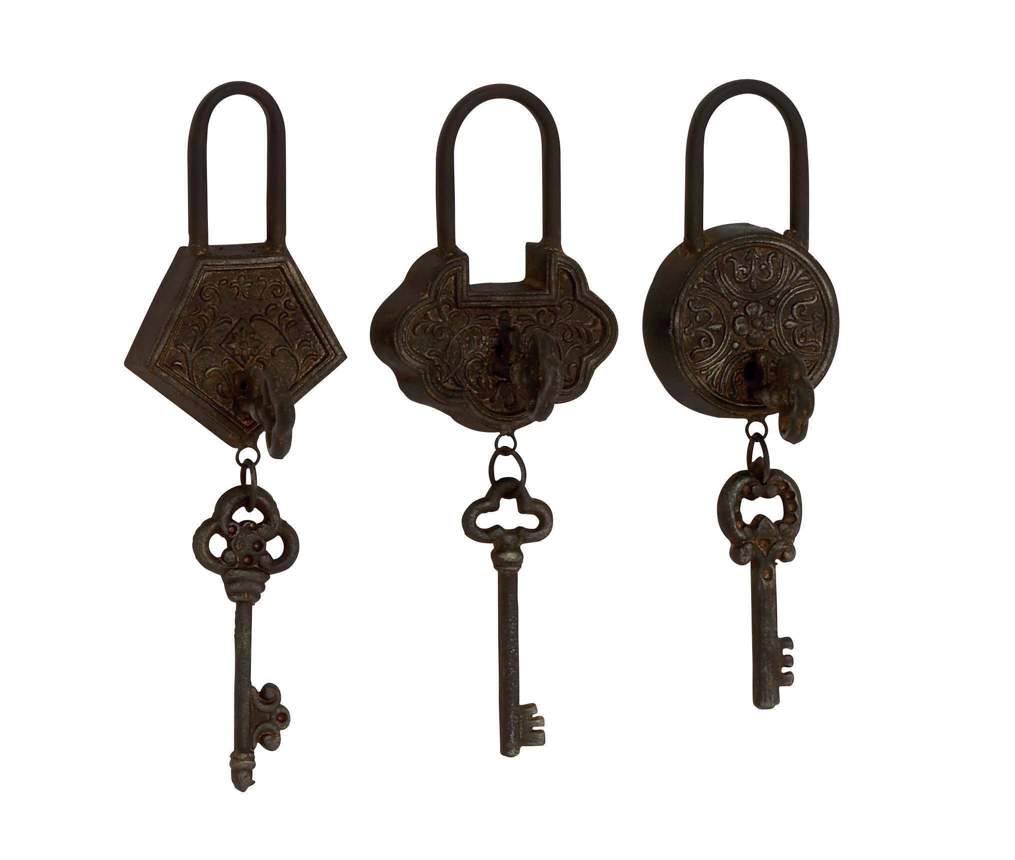 Black Metal  Wall Decor, Set of 3 13", 13", 12"H
