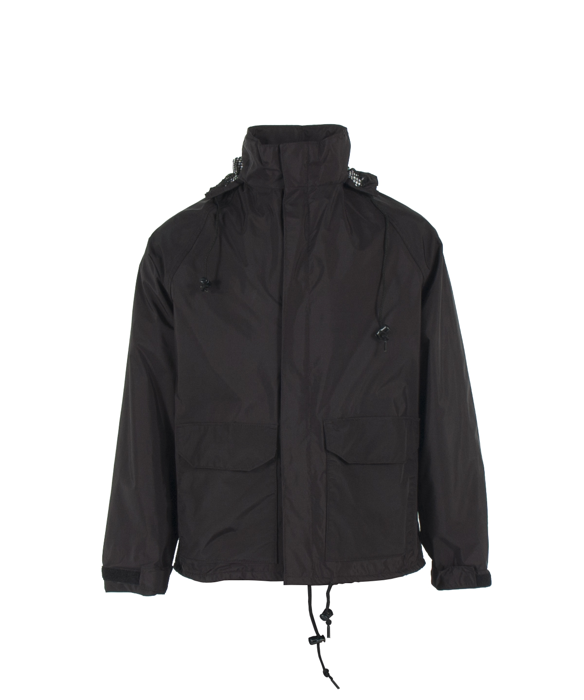 523AJ Breathable Jacket with Attached Hood - Black - Size 2X